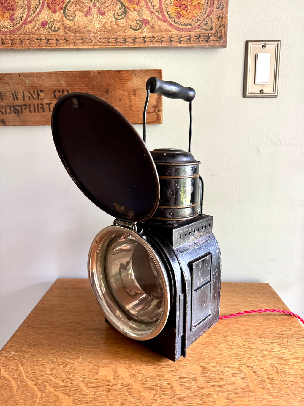 Vtg Peter Gray & Sons Railroad Lantern Lamp ~ Electrified Railroad Lantern
