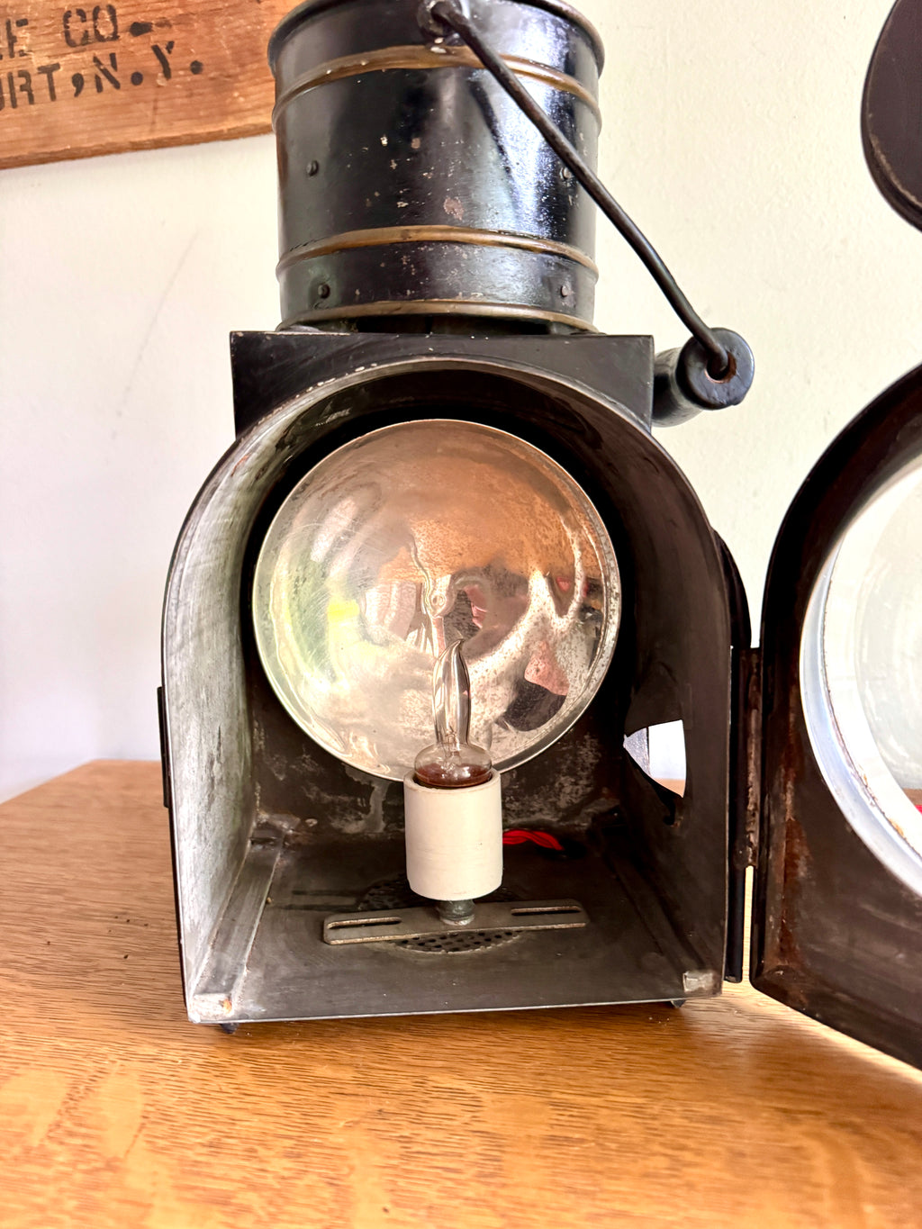 Vtg Peter Gray & Sons Railroad Lantern Lamp ~ Electrified Railroad Lantern