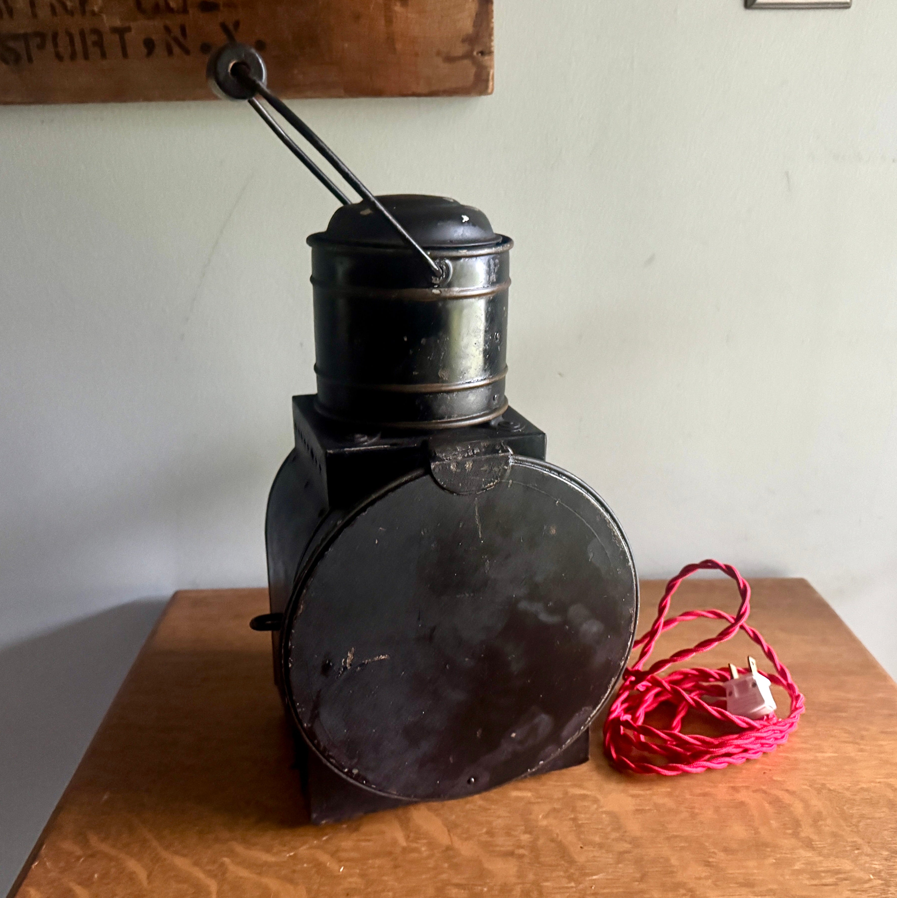 Vtg Peter Gray & Sons Railroad Lantern Lamp ~ Electrified Railroad Lantern