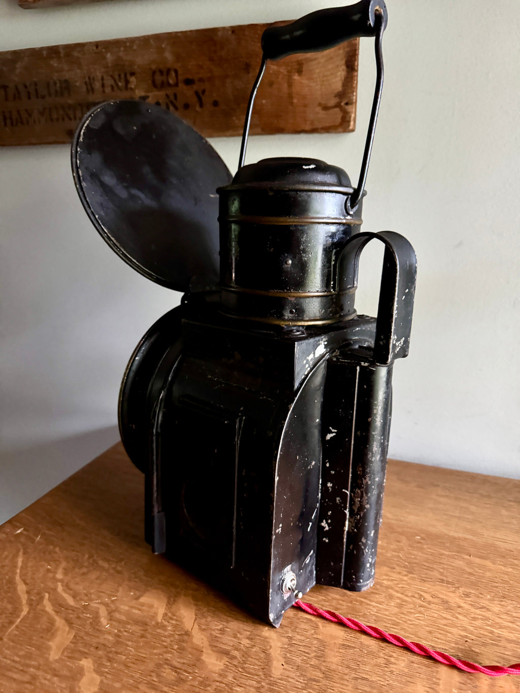 Vtg Peter Gray & Sons Railroad Lantern Lamp ~ Electrified Railroad Lantern