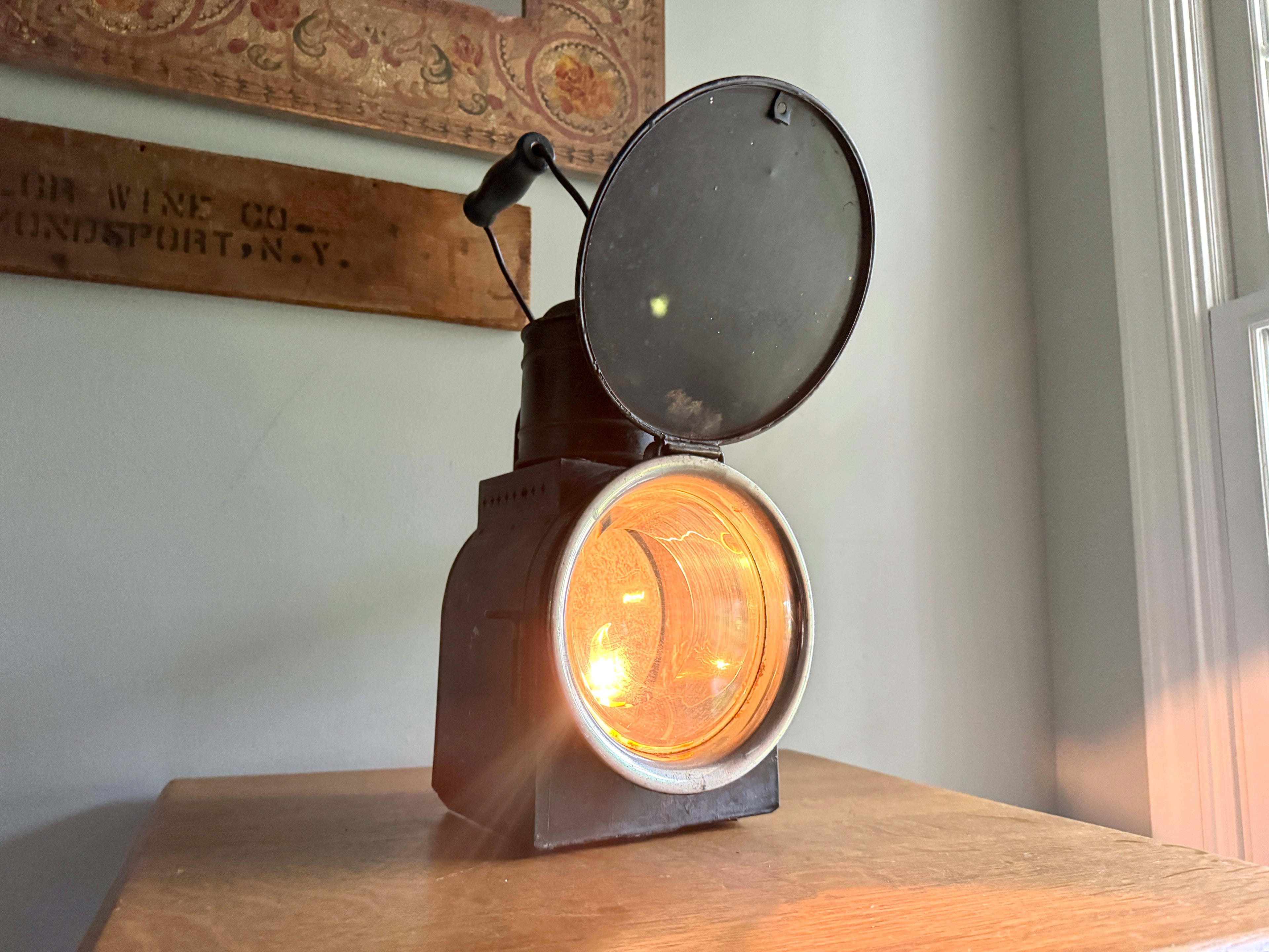 Vtg Peter Gray & Sons Railroad Lantern Lamp ~ Electrified Railroad Lantern