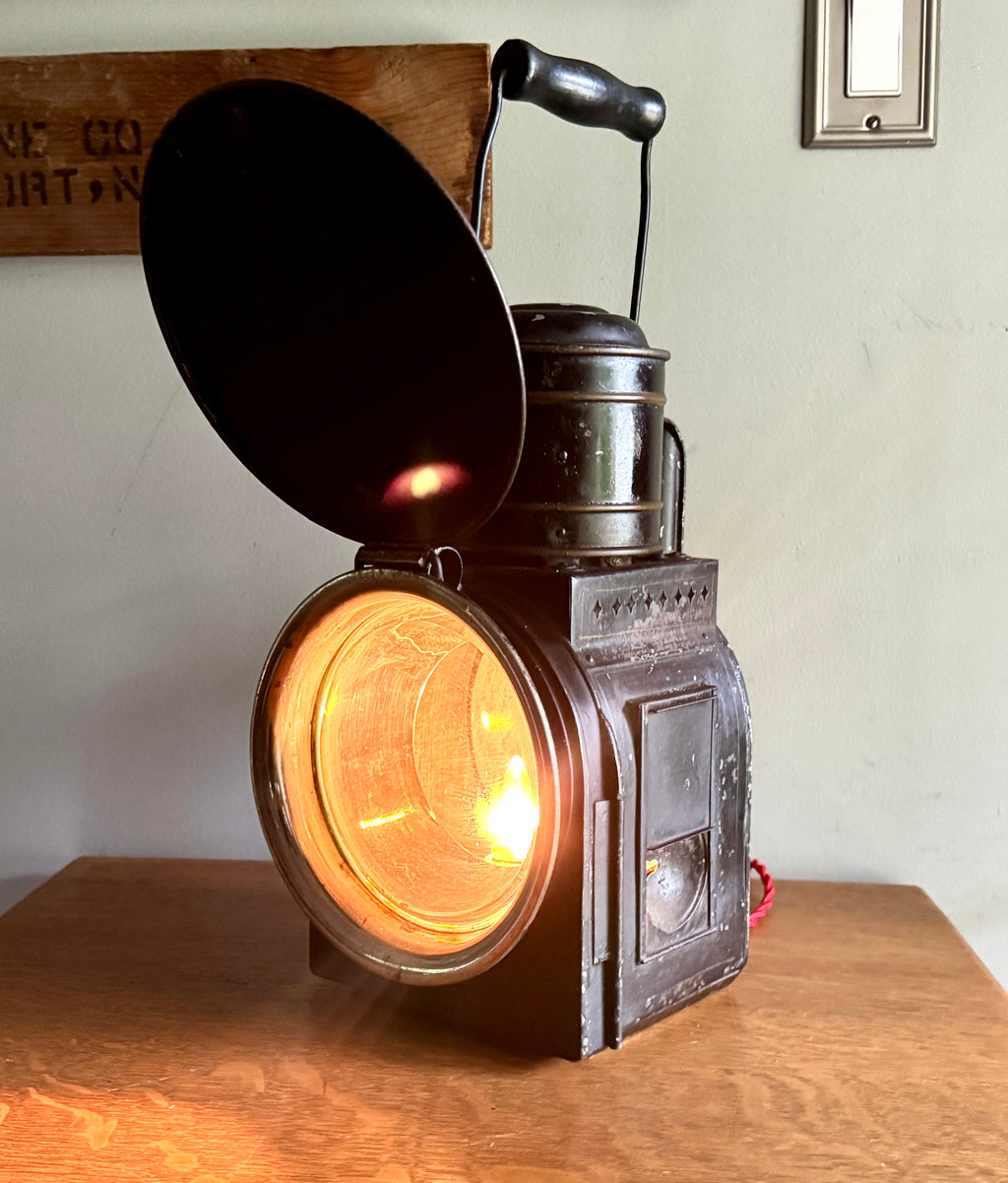 Vtg Peter Gray & Sons Railroad Lantern Lamp ~ Electrified Railroad Lantern