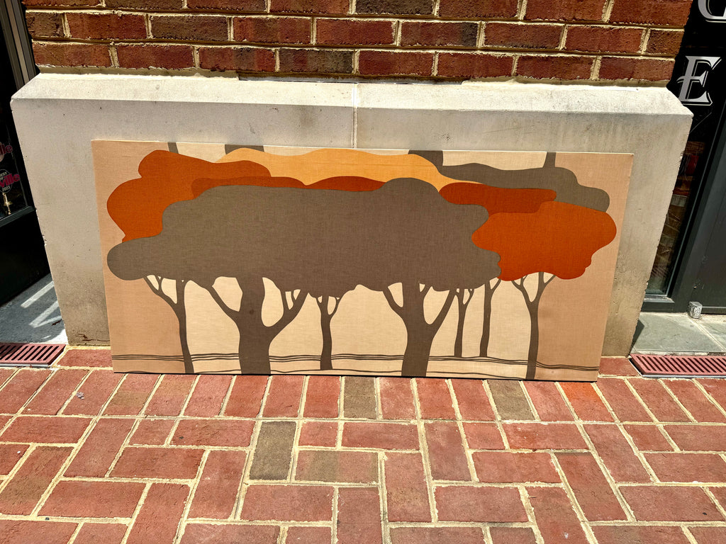 70's Marjatta Seppalla Print on Fabric | Marjatta Tree Art | Fall Tree Art on Fabric | Fabric Wrapped Framed Scandinavian Tree Art