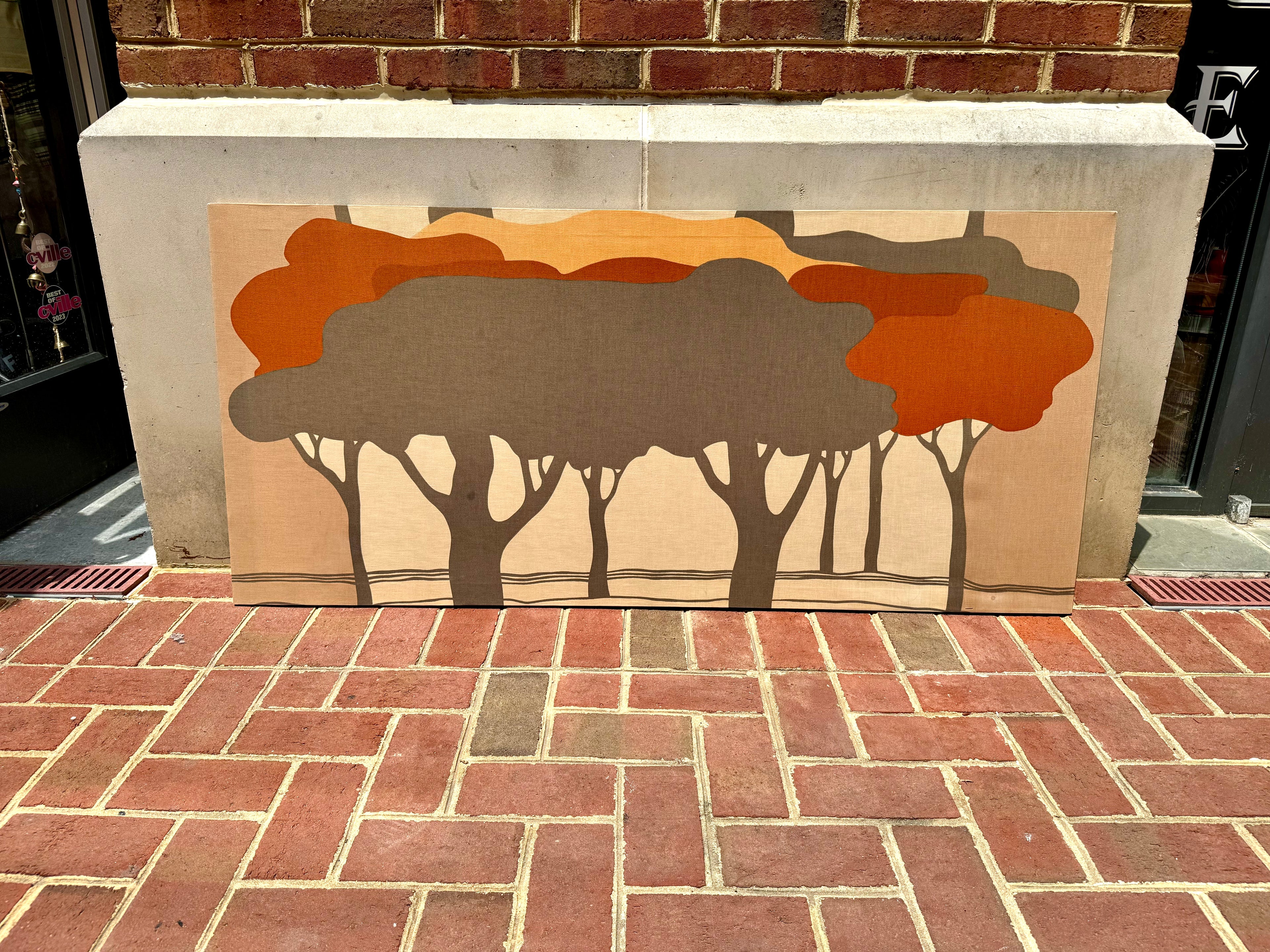 70's Marjatta Seppalla Print on Fabric | Marjatta Tree Art | Fall Tree Art on Fabric | Fabric Wrapped Framed Scandinavian Tree Art