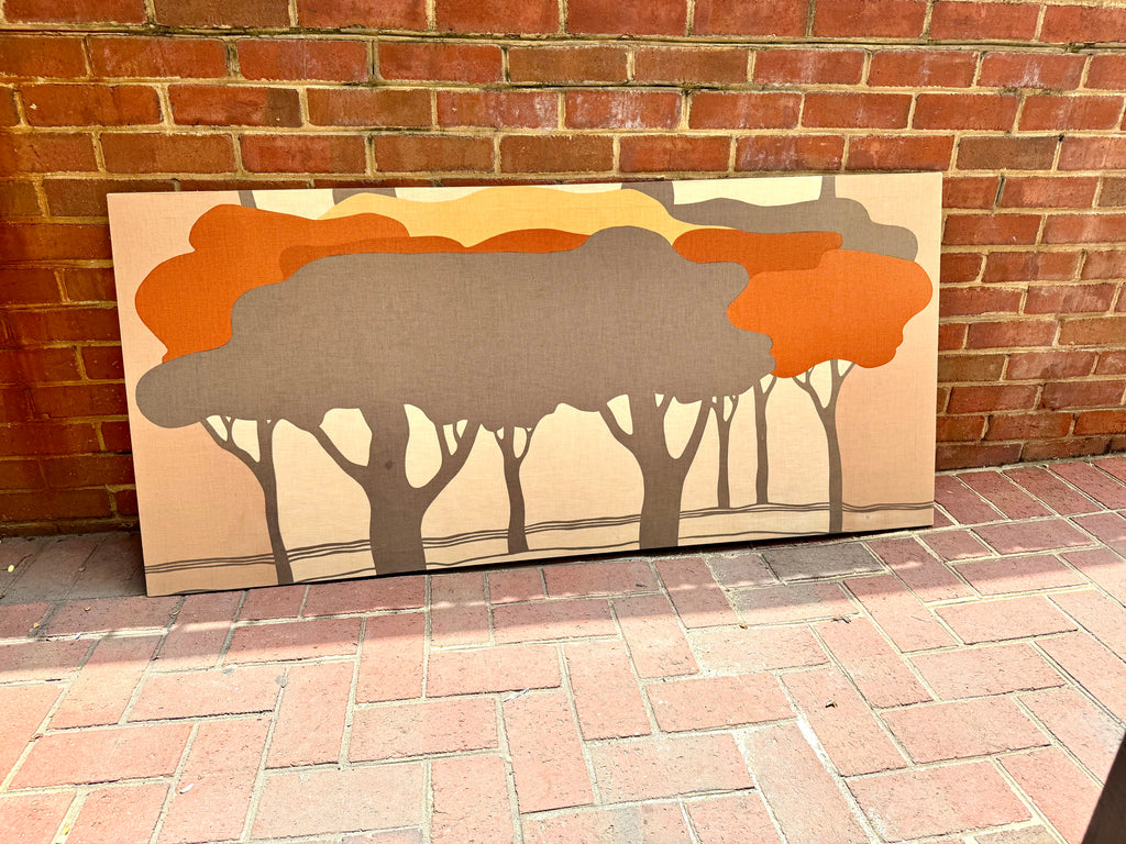 70's Marjatta Seppalla Print on Fabric | Marjatta Tree Art | Fall Tree Art on Fabric | Fabric Wrapped Framed Scandinavian Tree Art