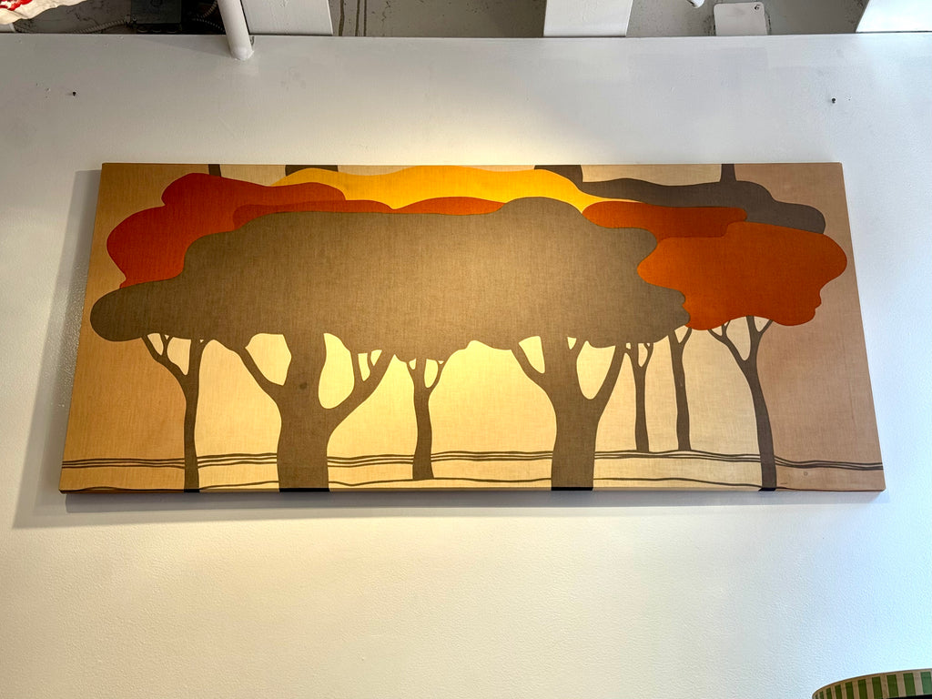 70's Marjatta Seppalla Print on Fabric | Marjatta Tree Art | Fall Tree Art on Fabric | Fabric Wrapped Framed Scandinavian Tree Art