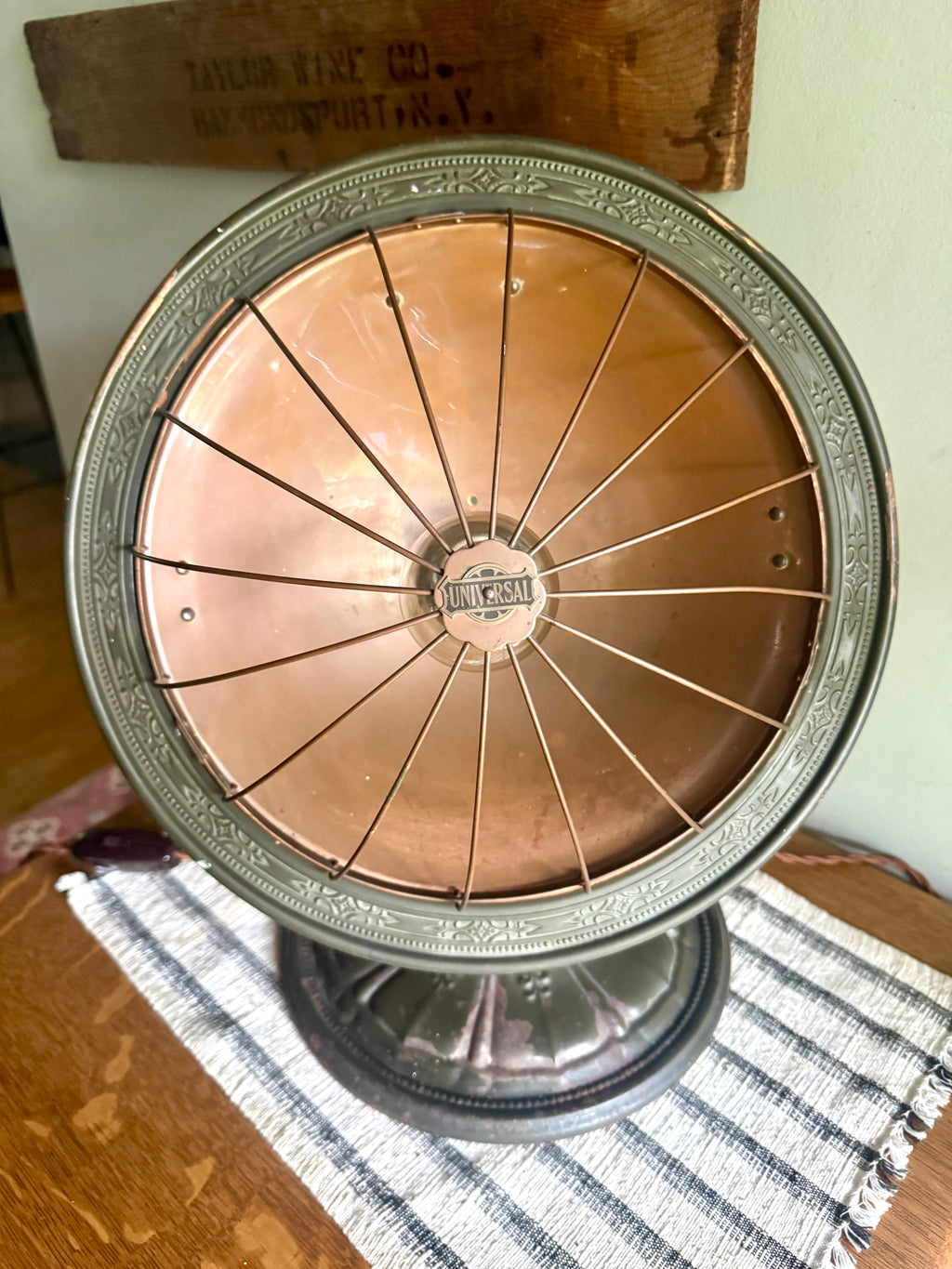 Repurposed Universal Heater Lamp | Vtg Copper Space Heater Up Cycled Light | Rustic Copper Heater lamp | Industrial Accent Lamp