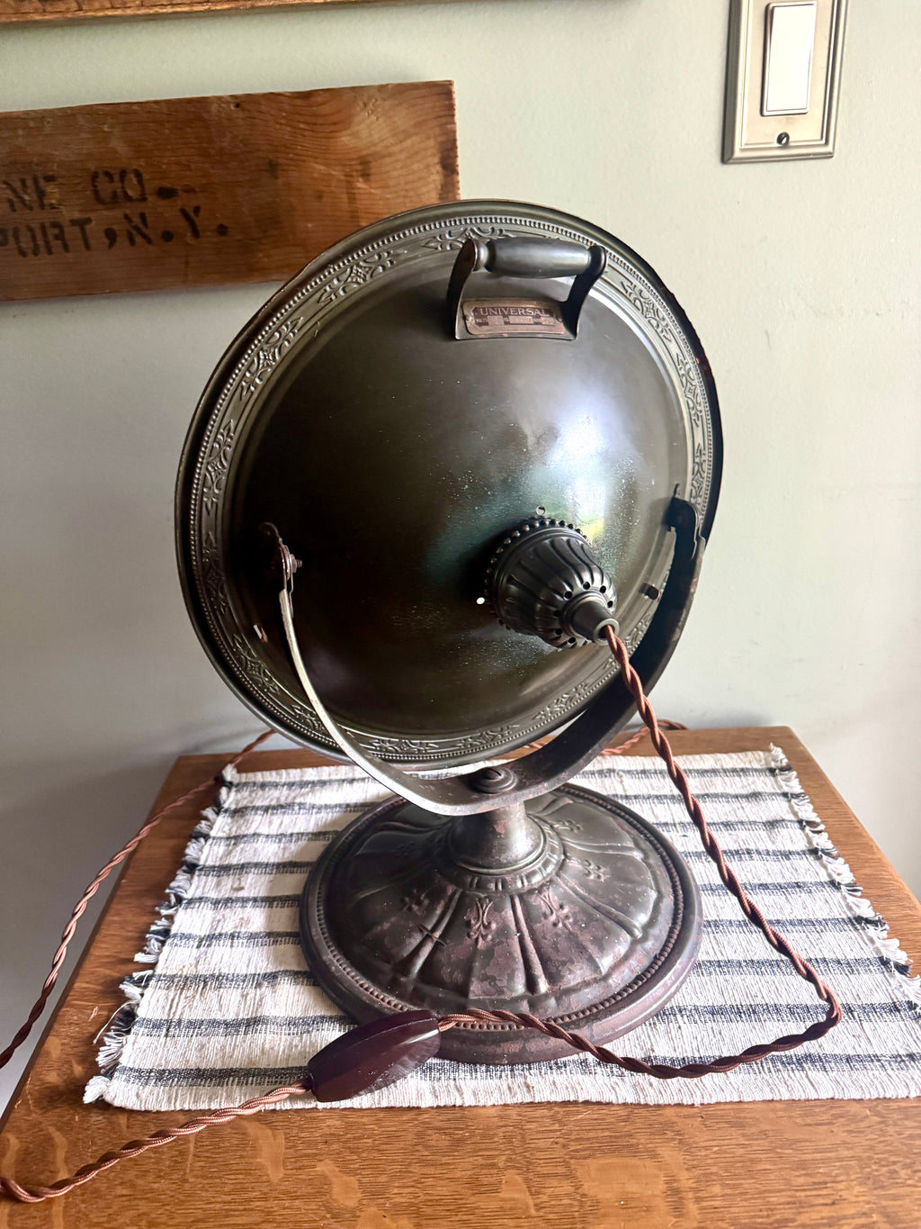 Repurposed Universal Heater Lamp | Vtg Copper Space Heater Up Cycled Light | Rustic Copper Heater lamp | Industrial Accent Lamp
