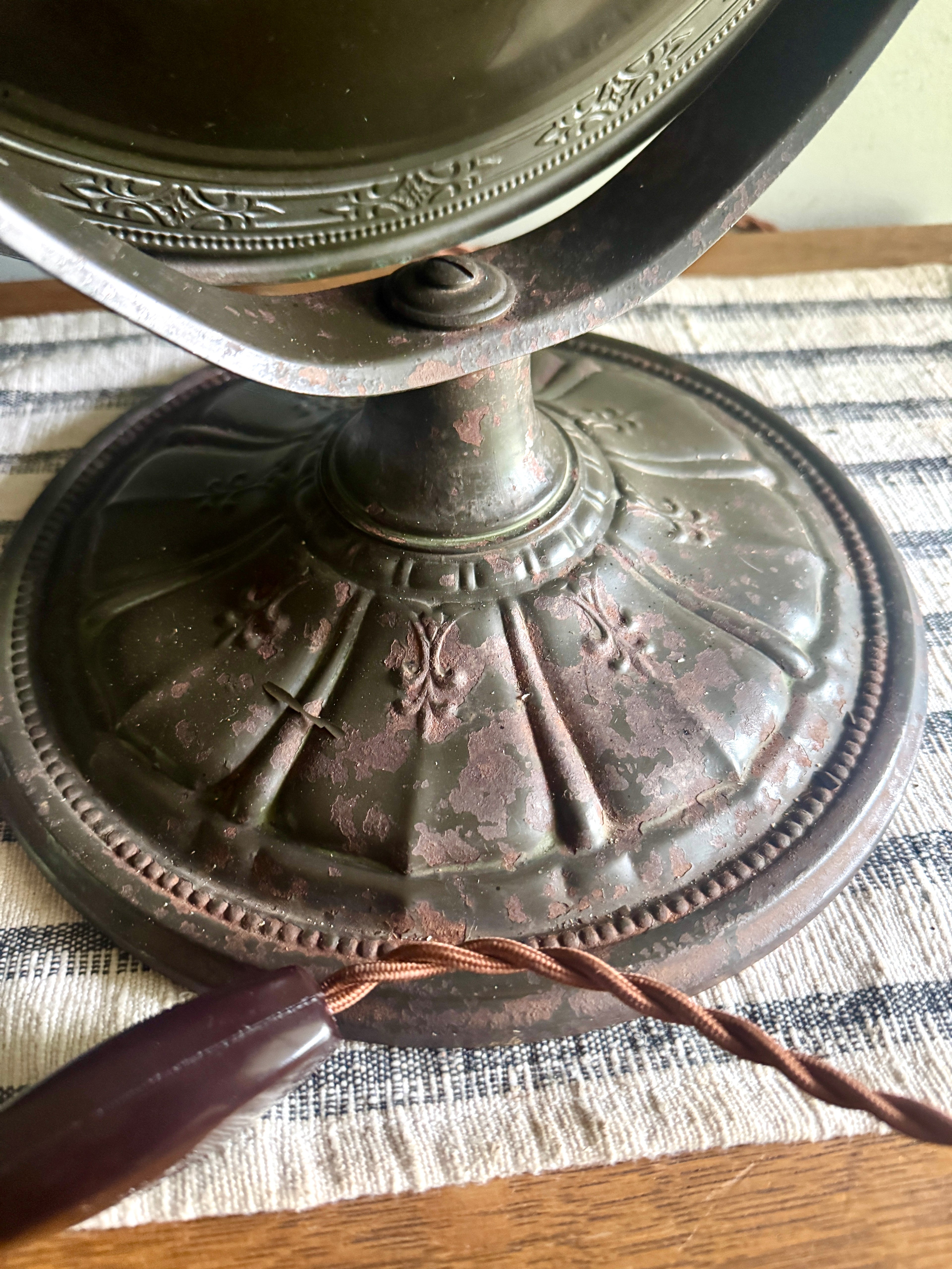 Repurposed Universal Heater Lamp | Vtg Copper Space Heater Up Cycled Light | Rustic Copper Heater lamp | Industrial Accent Lamp