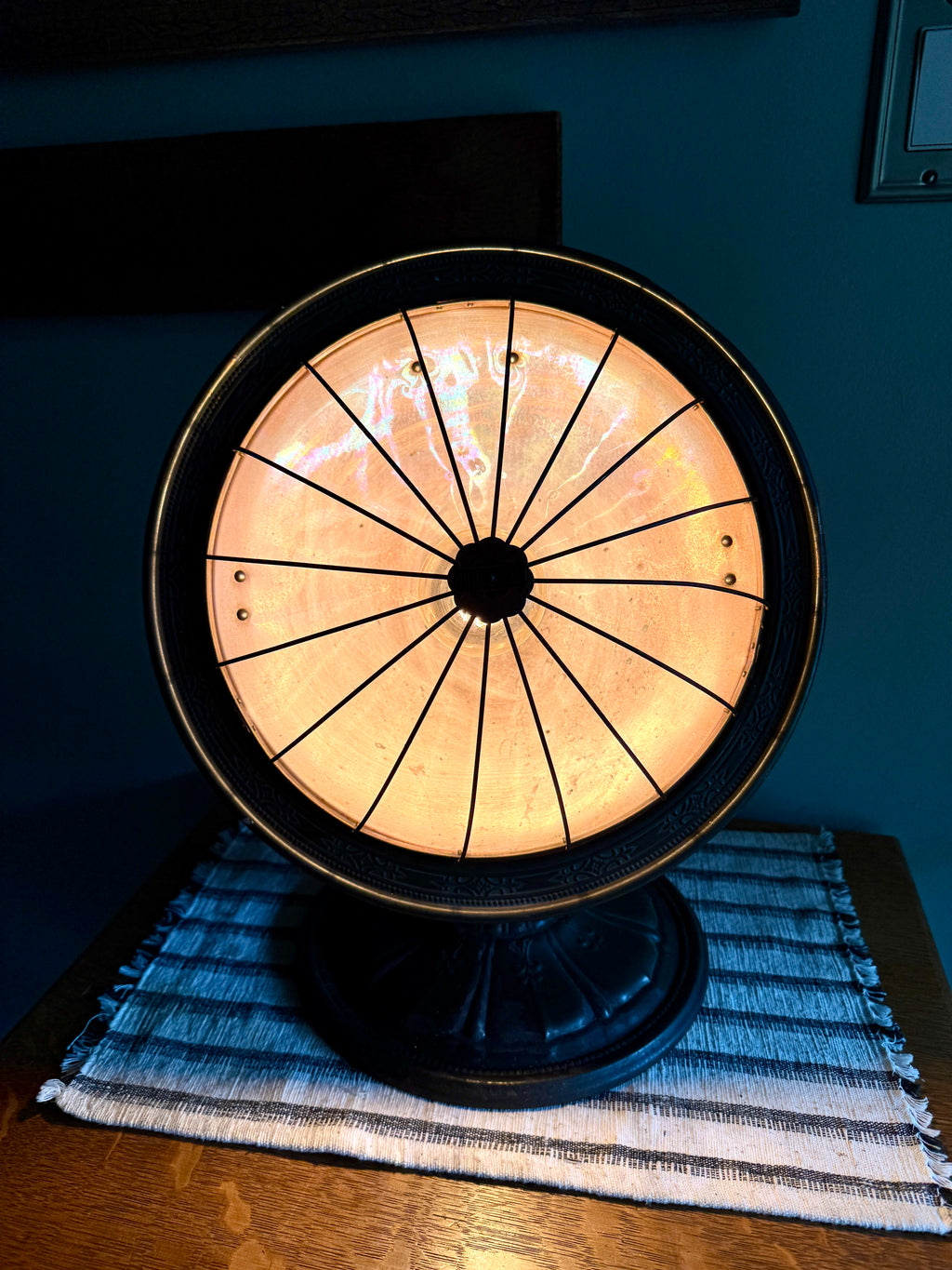 Repurposed Universal Heater Lamp | Vtg Copper Space Heater Up Cycled Light | Rustic Copper Heater lamp | Industrial Accent Lamp