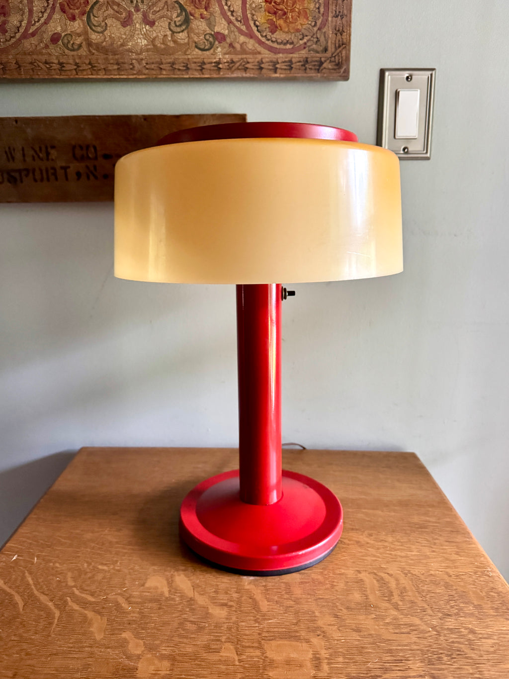 Vtg Red 1970s Plastic Metal Mobilite Lamp ~ Mid Century Modern Mobilite Desk Lamp