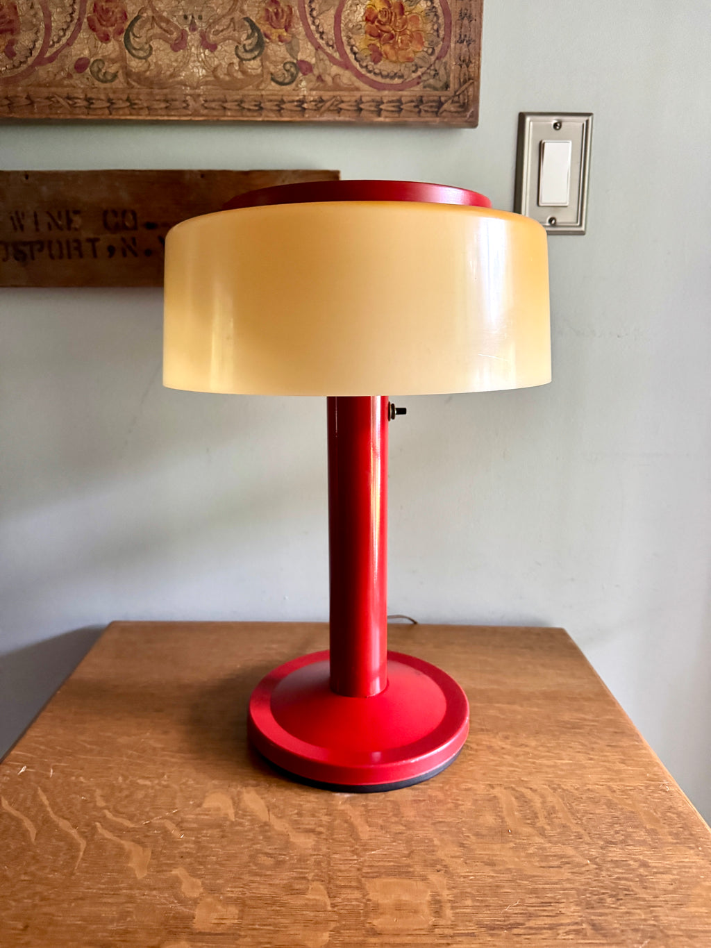 Vtg Red 1970s Plastic Metal Mobilite Lamp ~ Mid Century Modern Mobilite Desk Lamp