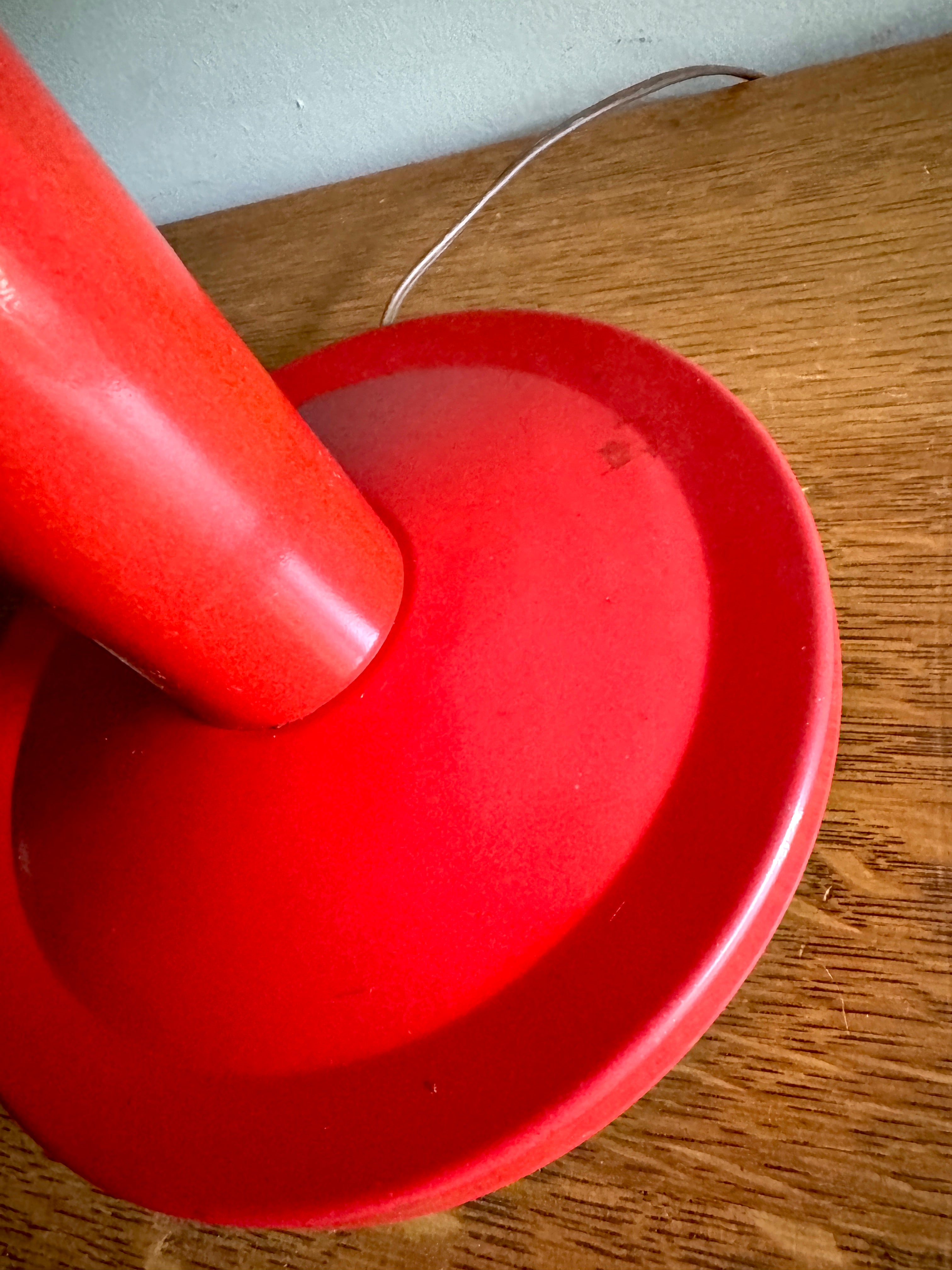 Vtg Red 1970s Plastic Metal Mobilite Lamp ~ Mid Century Modern Mobilite Desk Lamp