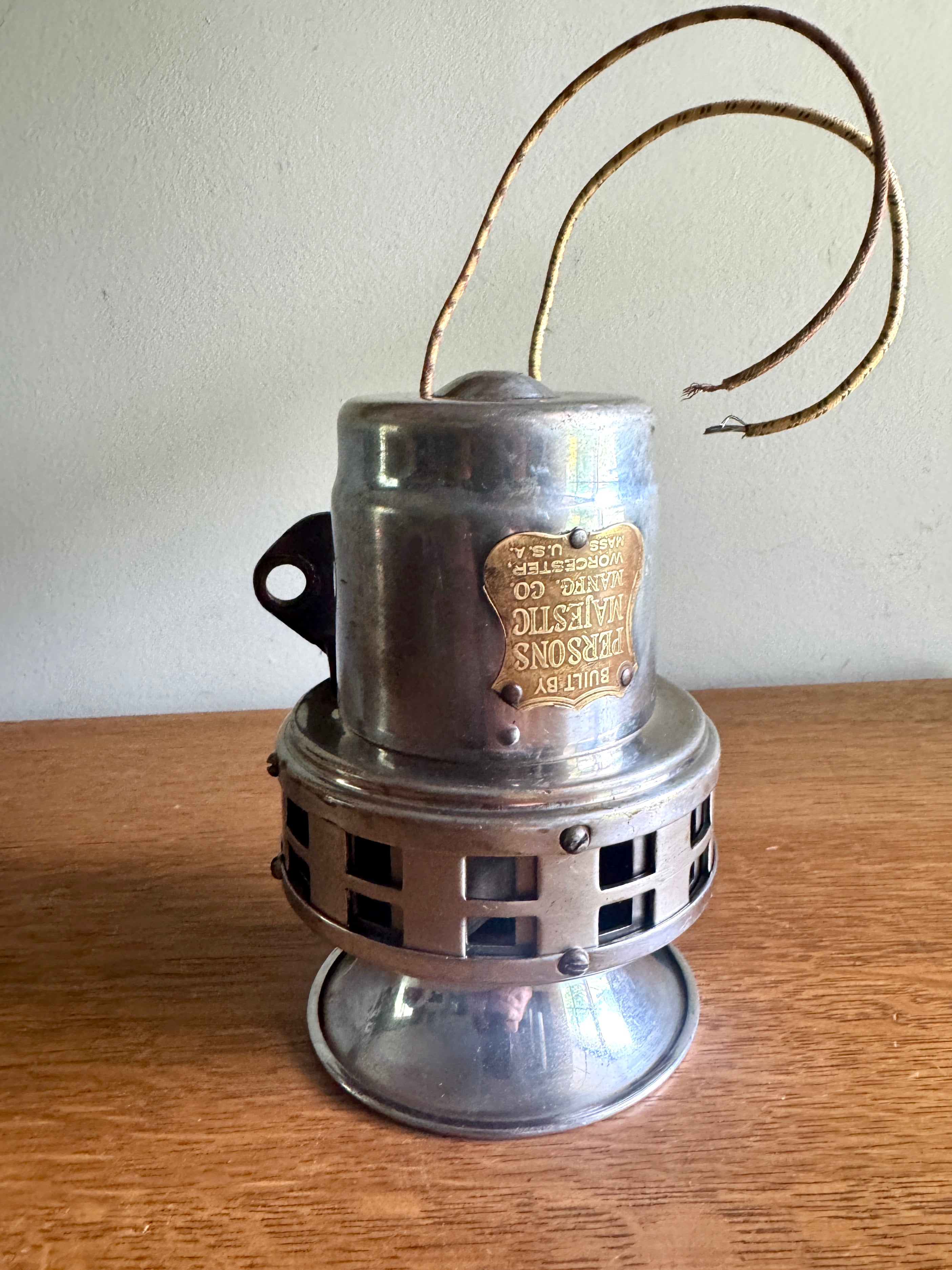 Early Persons Majestic Mfg Co. Electric Siren ~ Chrome Persons Majestic 12v Siren
