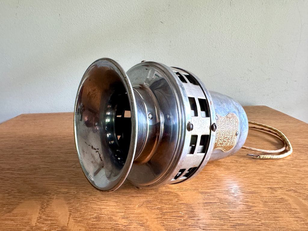 Early Persons Majestic Mfg Co. Electric Siren ~ Chrome Persons Majestic 12v Siren