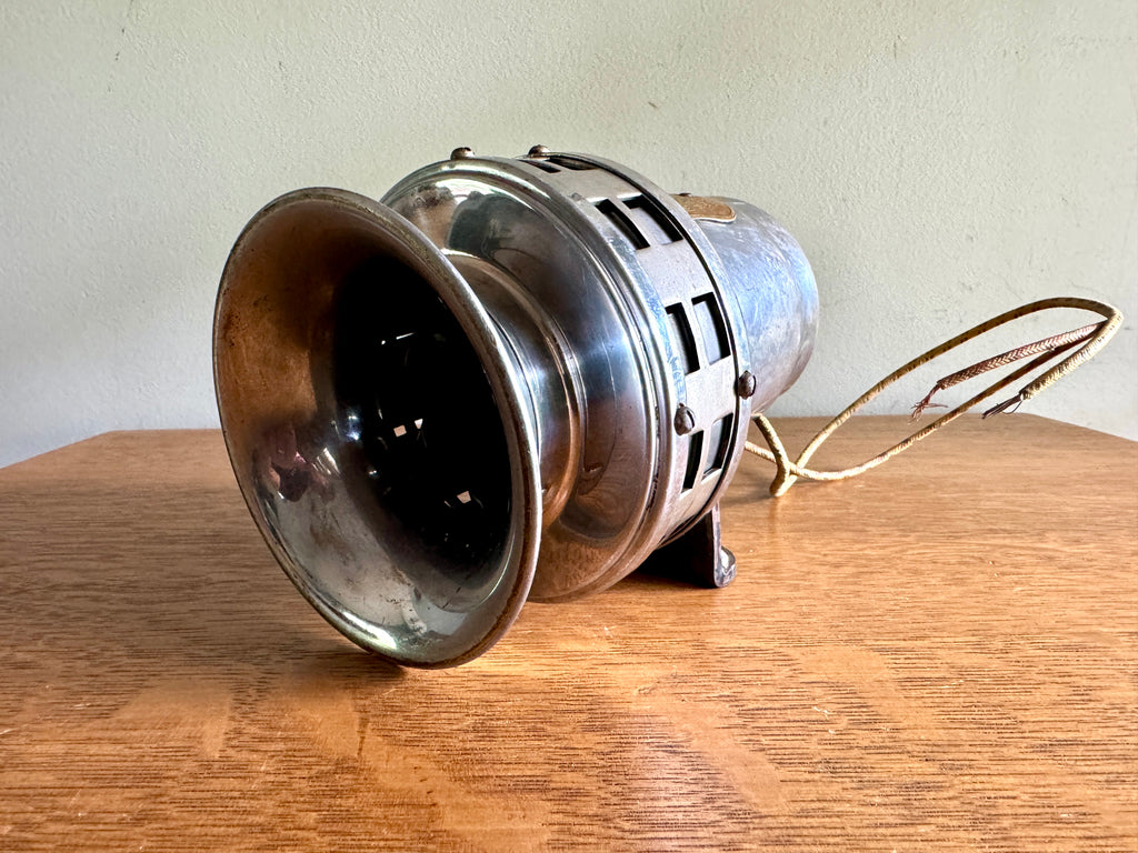 Early Persons Majestic Mfg Co. Electric Siren ~ Chrome Persons Majestic 12v Siren