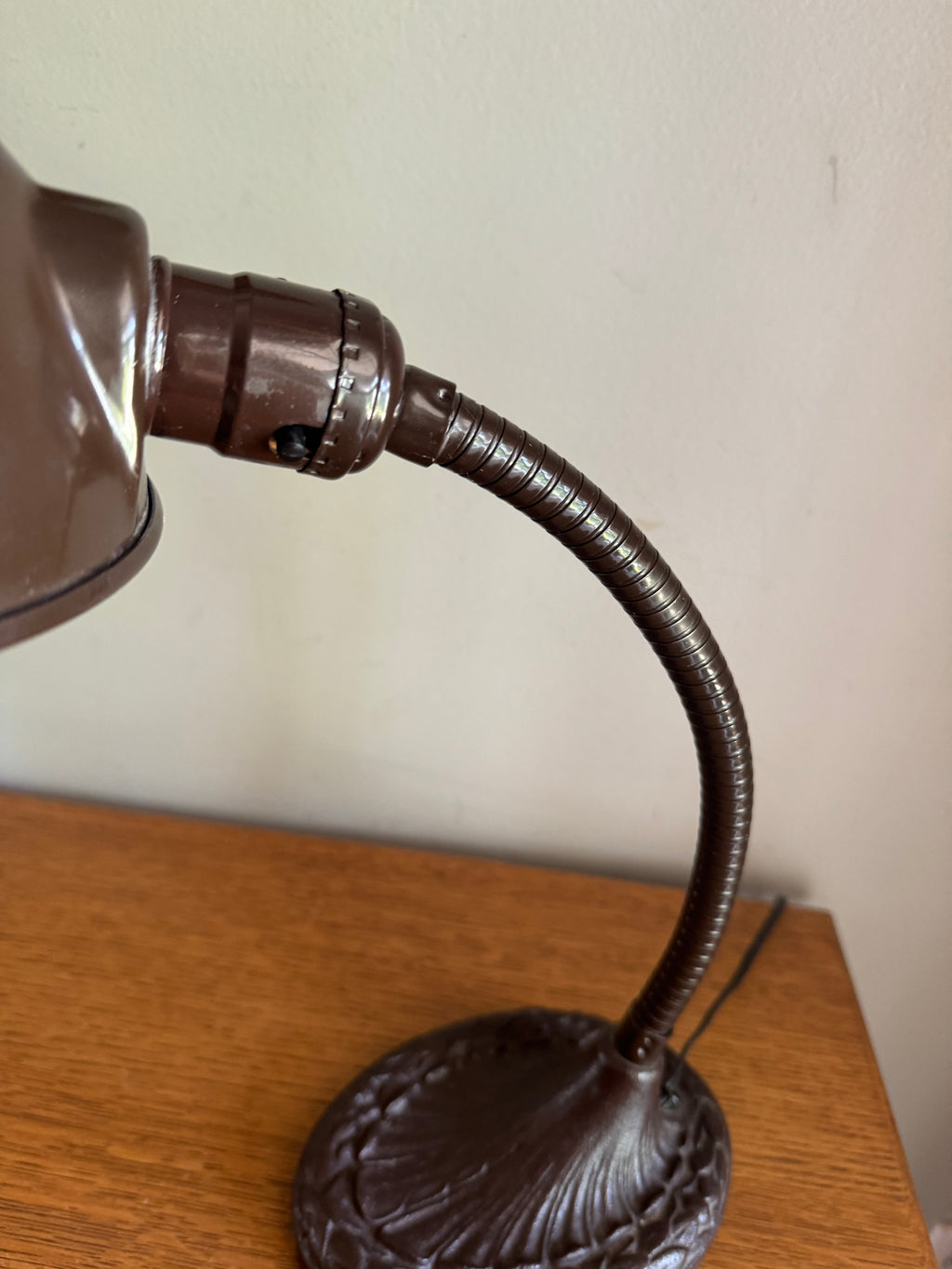 Vintage Eagle Goose Neck Lamp | Industrial Adjustable Desk Lamp | Eagle Cast Iron Desk Lamp | Brown Metal Desk Lamp | Rustic Desk Lamp