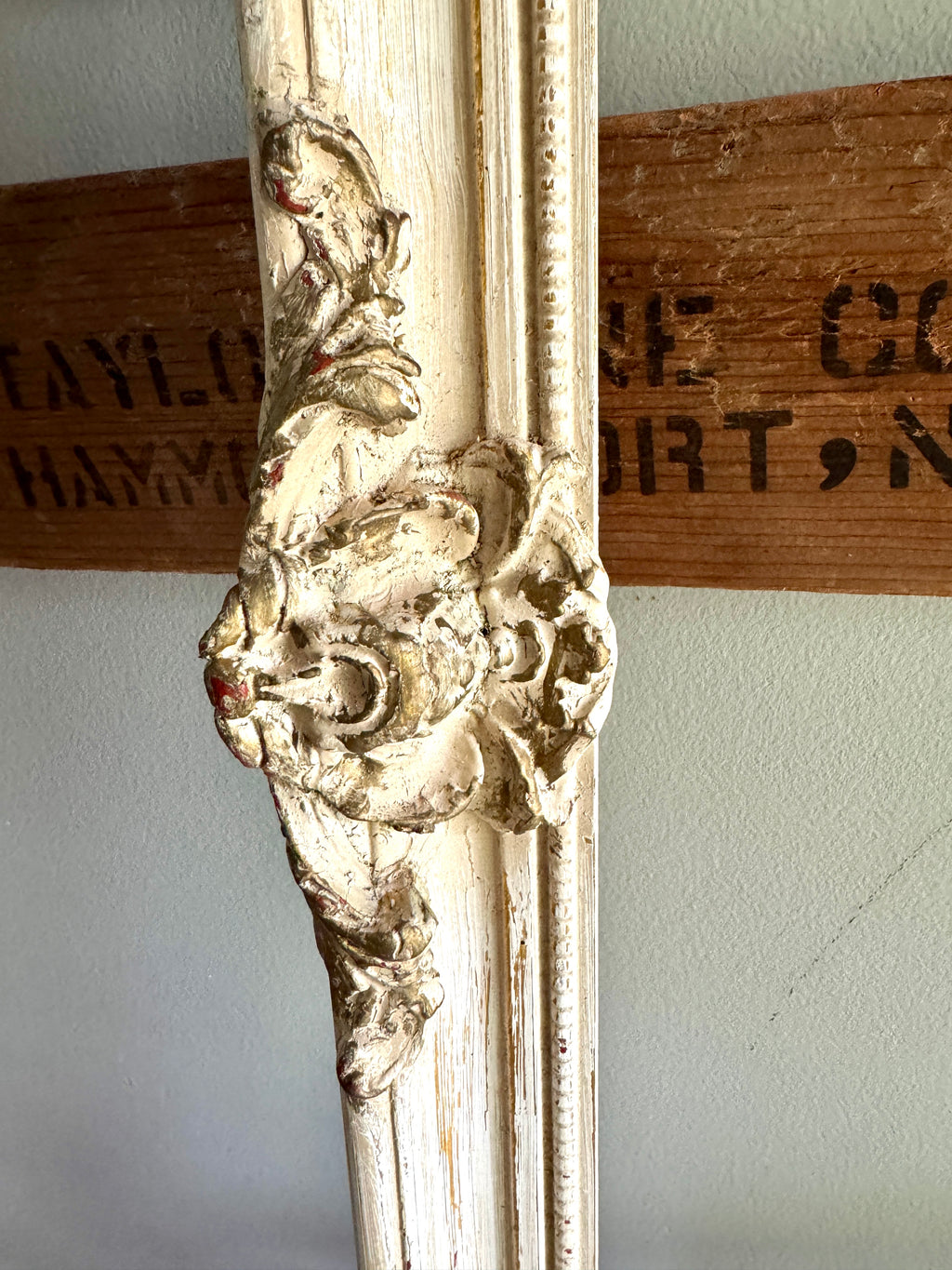 Antique French Baroque Style Frame ~ Ornate Carved Wood Antique Framed 28" x 24" Opening