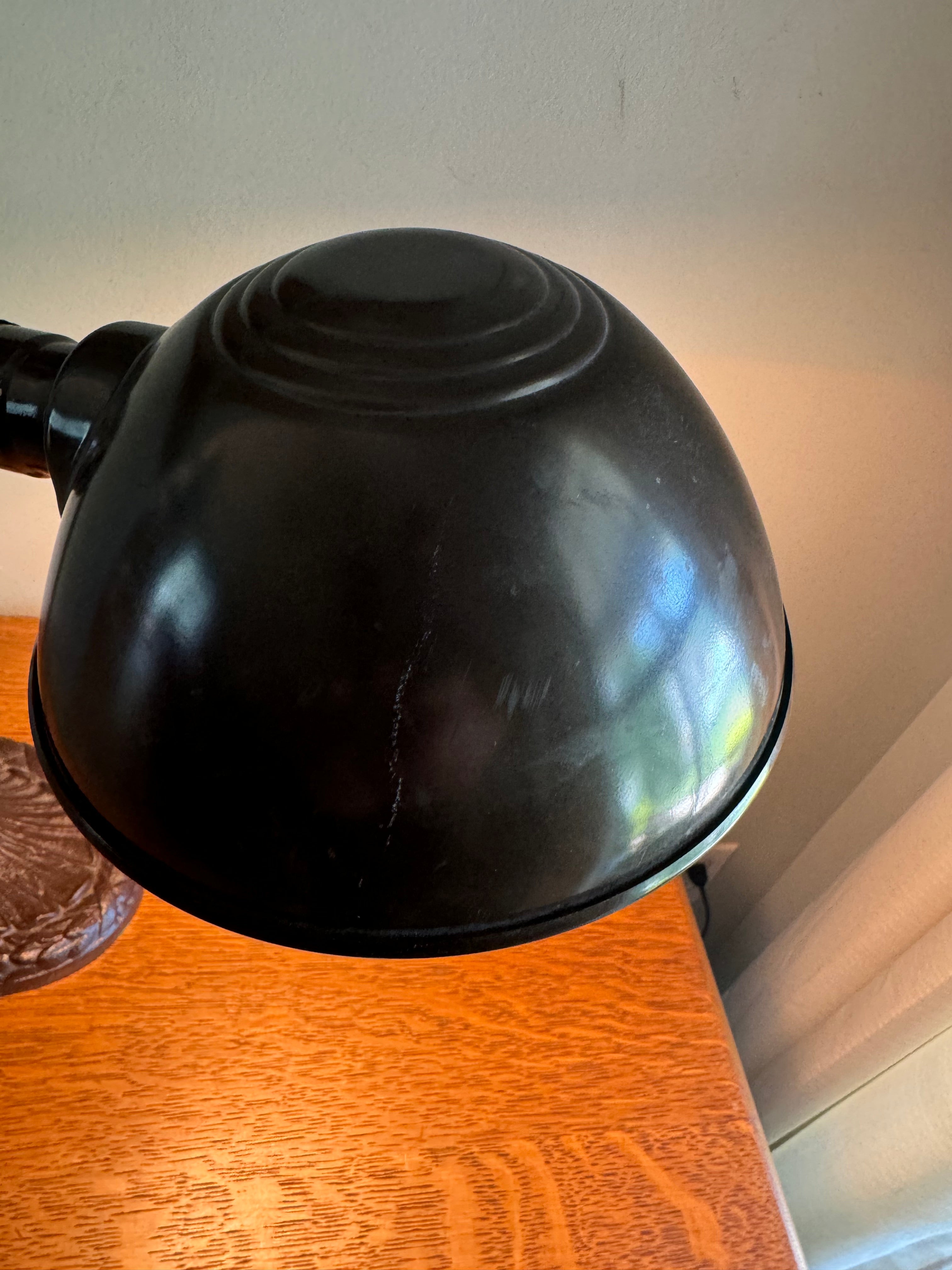 Vintage Eagle Goose Neck Lamp | Industrial Adjustable Desk Lamp | Eagle Cast Iron Desk Lamp | Brown Metal Desk Lamp | Rustic Desk Lamp