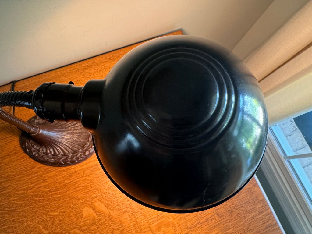 Vintage Eagle Goose Neck Lamp | Industrial Adjustable Desk Lamp | Eagle Cast Iron Desk Lamp | Brown Metal Desk Lamp | Rustic Desk Lamp