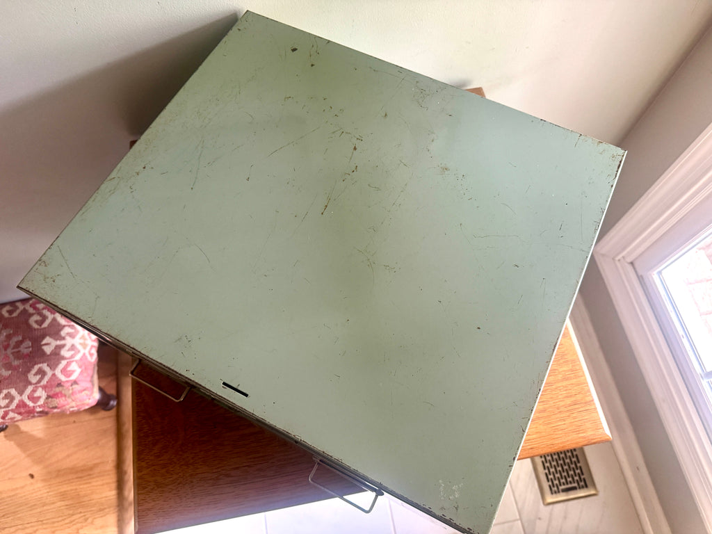 Vtg Distressed Light Green Steelmaster Cabinet | Mint Green Metal Index Card Catalog | Double Drawer Storage | Industrial Storage Bin | Library Card Cabinet (Copy)