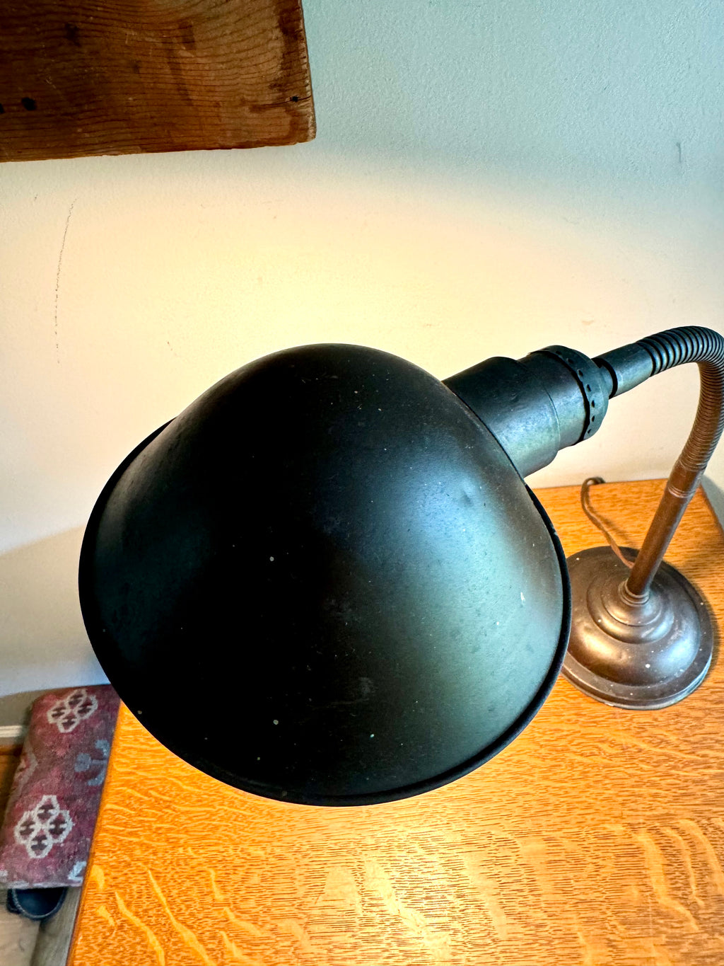 Distressed Faries Gooseneck Table Lamp | Brass Gooseneck Desk Lamp | Adjustable Desk Lamp | Rustic Lamp | Industrial Desk Lamp