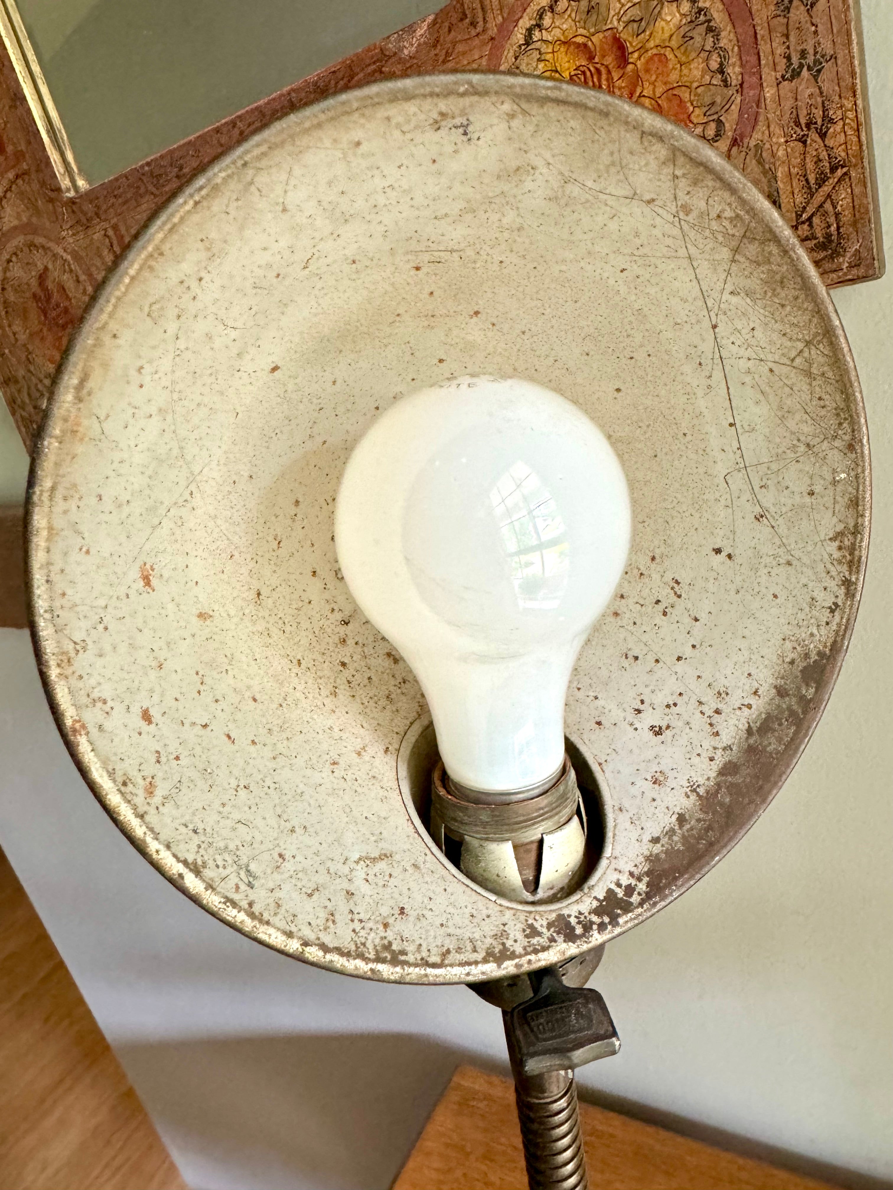 Distressed Faries Gooseneck Table Lamp | Brass Gooseneck Desk Lamp | Adjustable Desk Lamp | Rustic Lamp | Industrial Desk Lamp