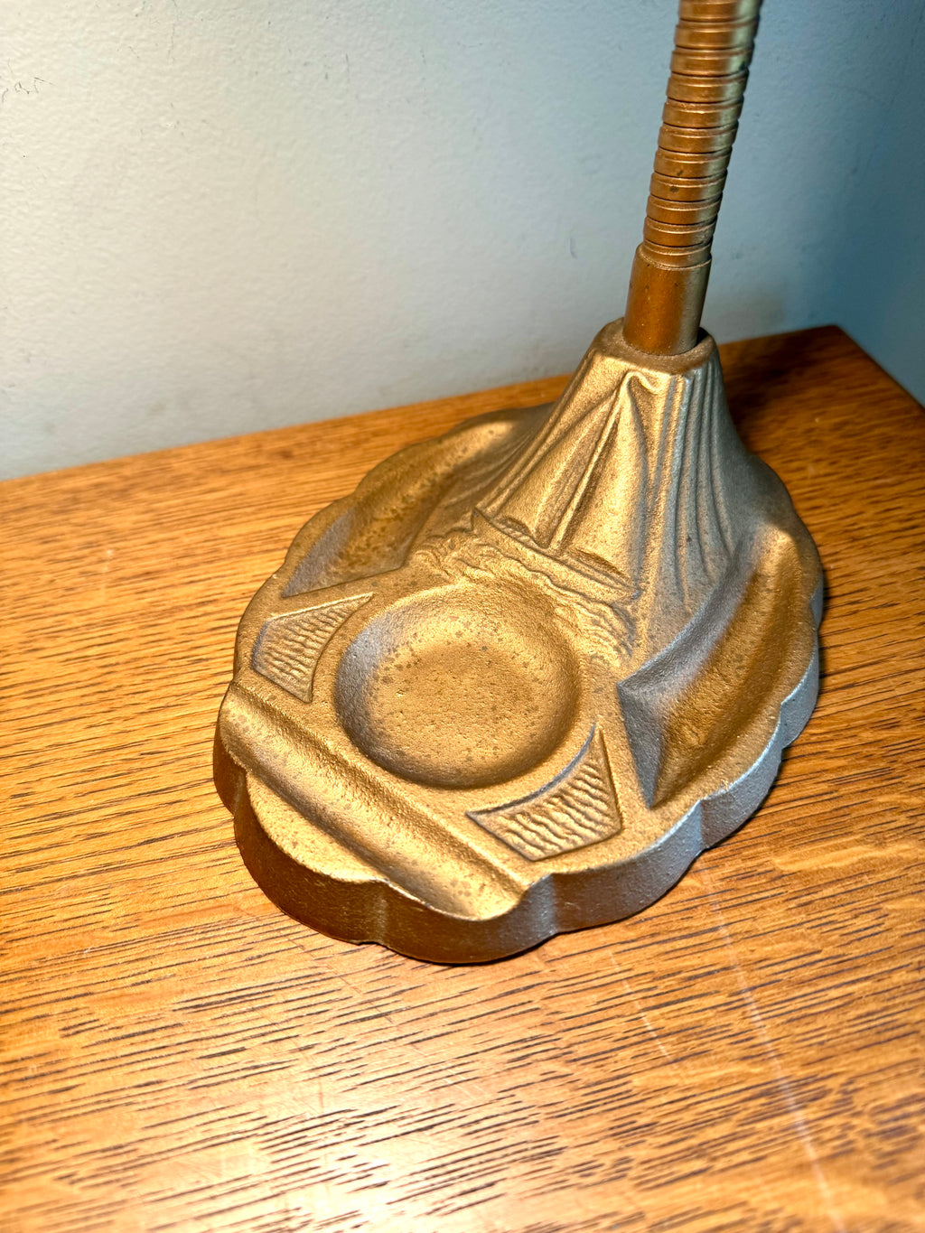 Nautical Themed Gooseneck Lamp | Industrial Adjustable Desk Lamp | Art Deco Nautical Cast Iron Desk Lamp| Distressed Metal Desk Lamp