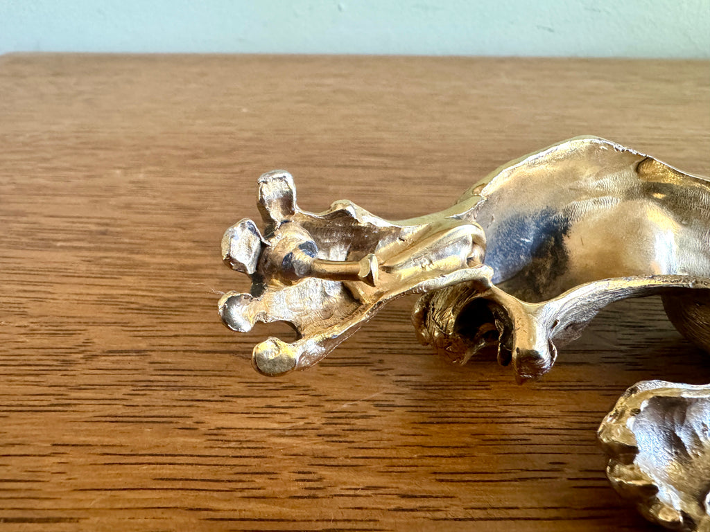 Vtg Christopher Ross 1985 Signed Panther/Jaguar Large Belt Buckle ~ Gold Plated Panther Buckle