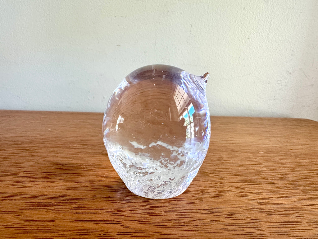 Kosta Boda Bird Glass Sculpture, Göran Wärff Signed, Swedish Glass Art Paperweight