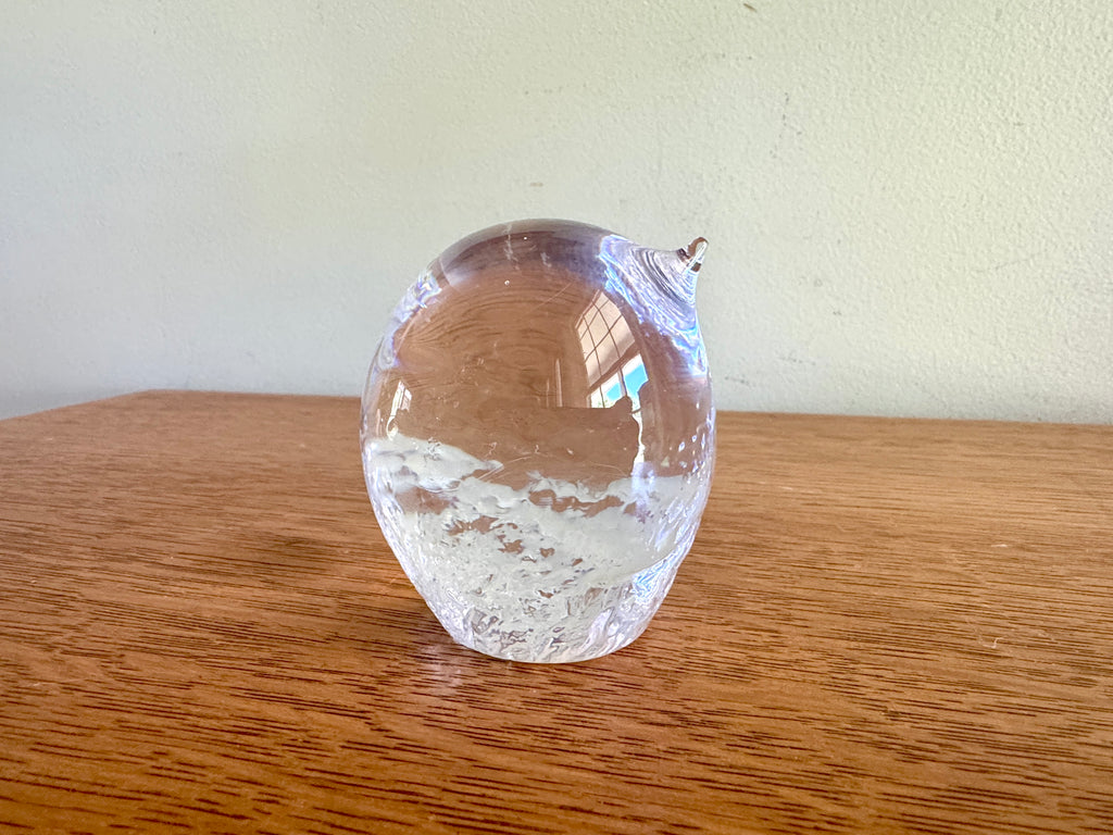 Kosta Boda Bird Glass Sculpture, Göran Wärff Signed, Swedish Glass Art Paperweight