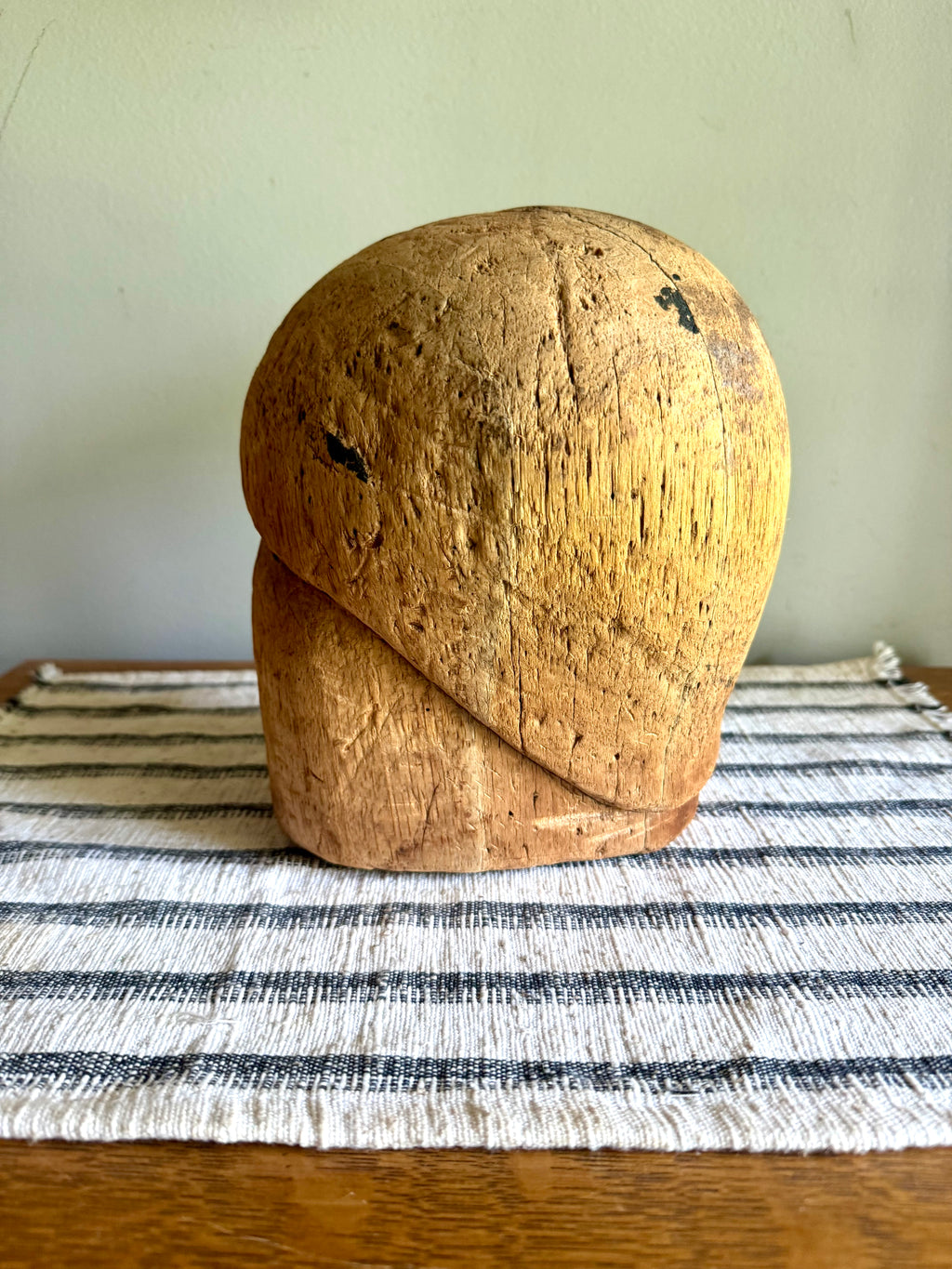 Antique Balsa Millinery Hat Block | Balsa Hat Form | Wood Block Hat Form | Wood Hat Last | Hat Form Stretcher | Millinery Hat Block Tool