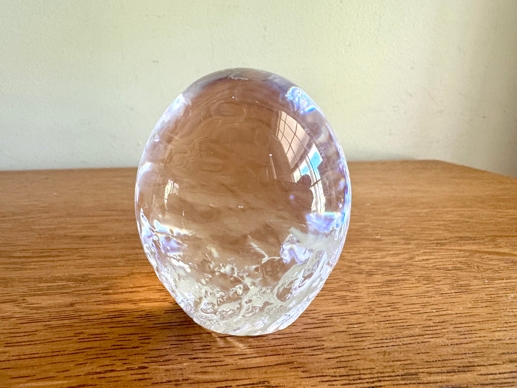 Kosta Boda Bird Glass Sculpture, Göran Wärff Signed, Swedish Glass Art Paperweight