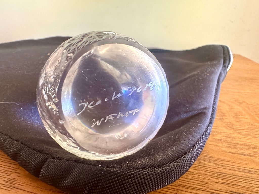 Kosta Boda Bird Glass Sculpture, Göran Wärff Signed, Swedish Glass Art Paperweight