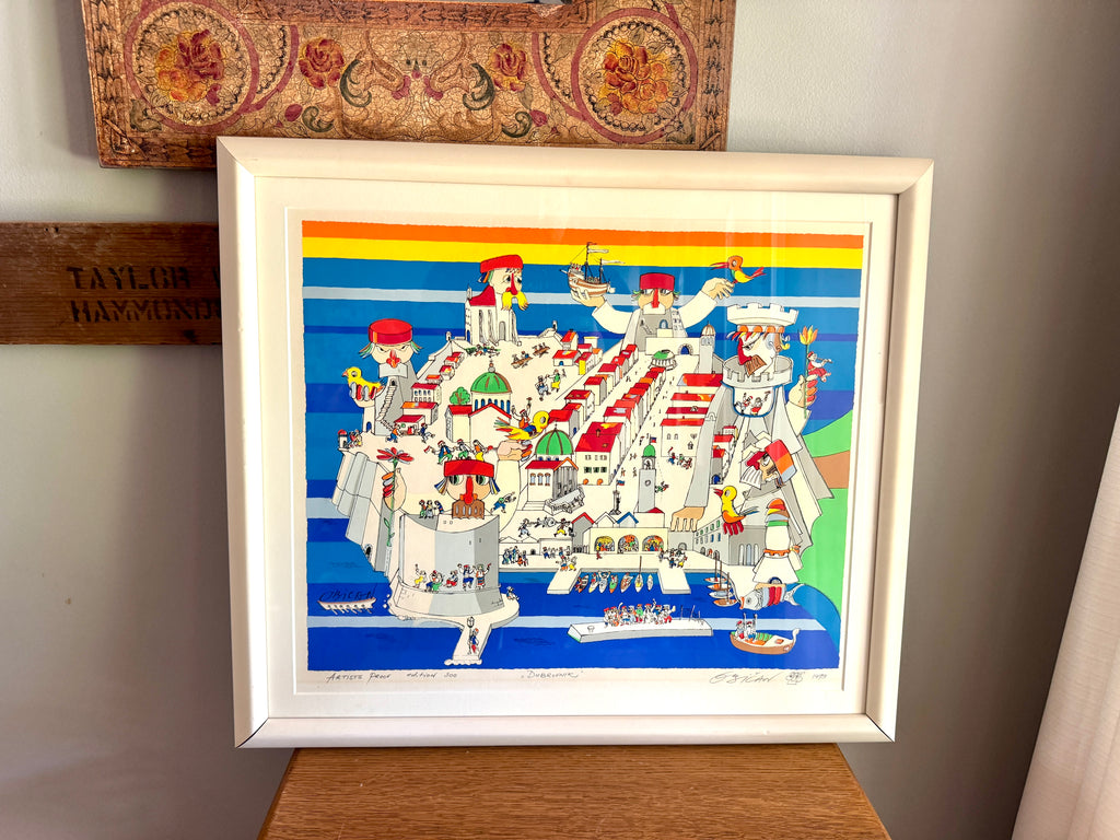 1979 JOVAN OBICAN Artist Proof Hand Signed-Dubrovnik City Scene Serigraph Art