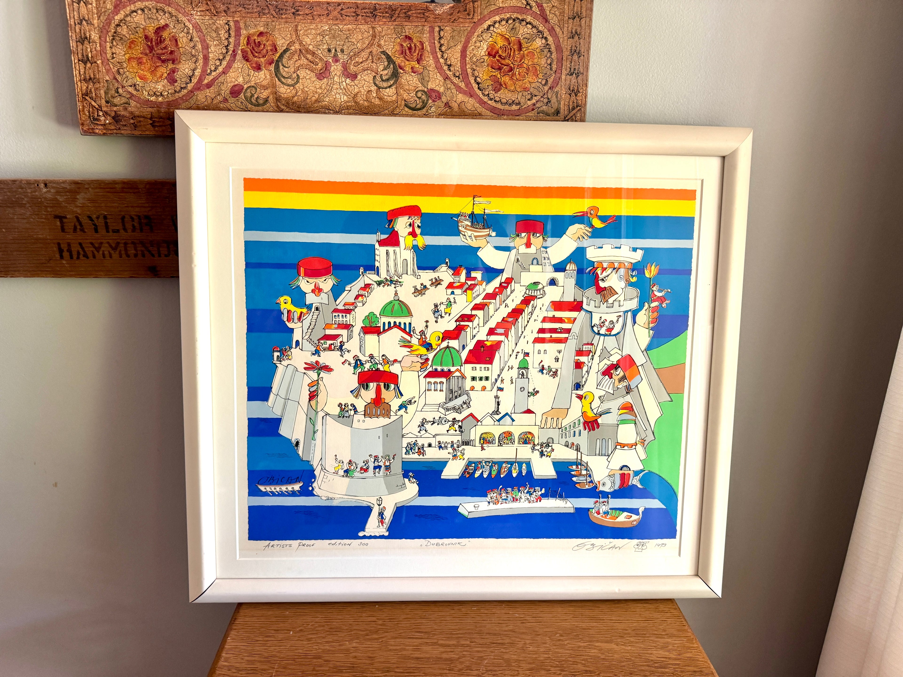 1979 JOVAN OBICAN Artist Proof Hand Signed-Dubrovnik City Scene Serigraph Art