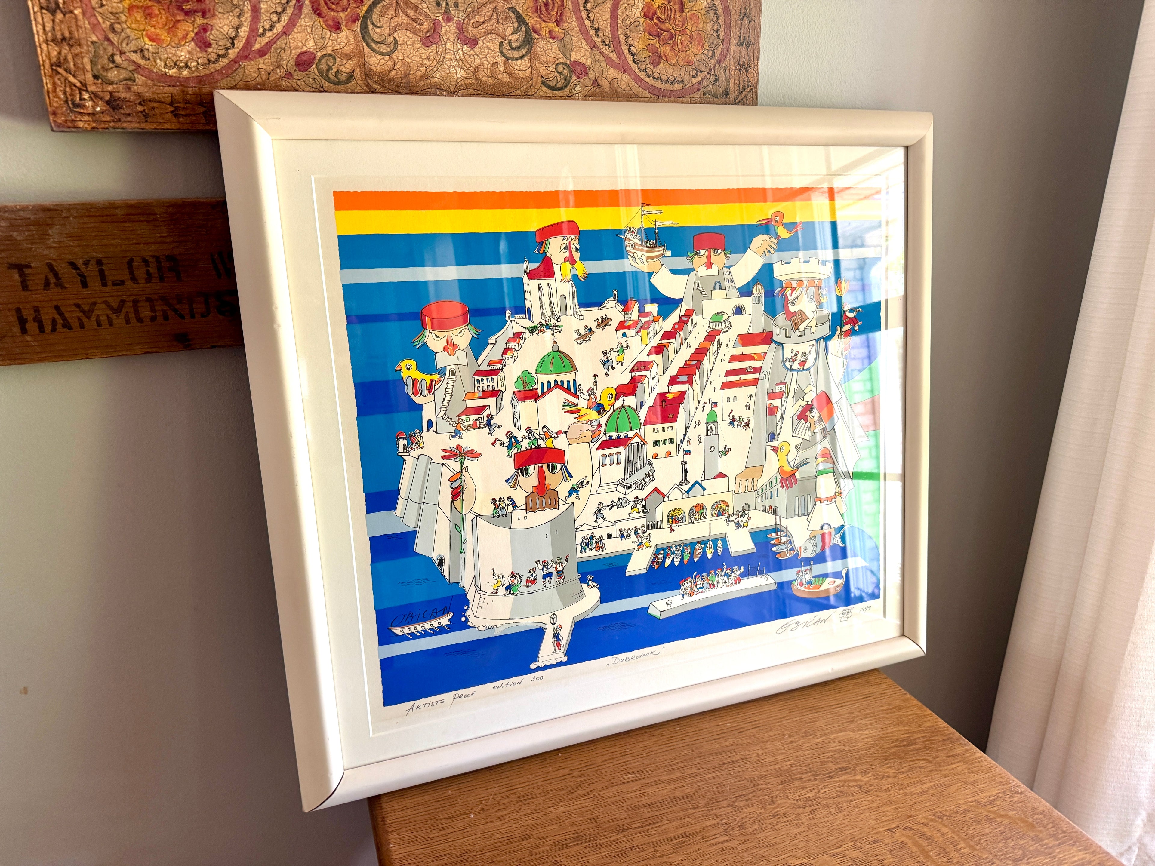 1979 JOVAN OBICAN Artist Proof Hand Signed-Dubrovnik City Scene Serigraph Art