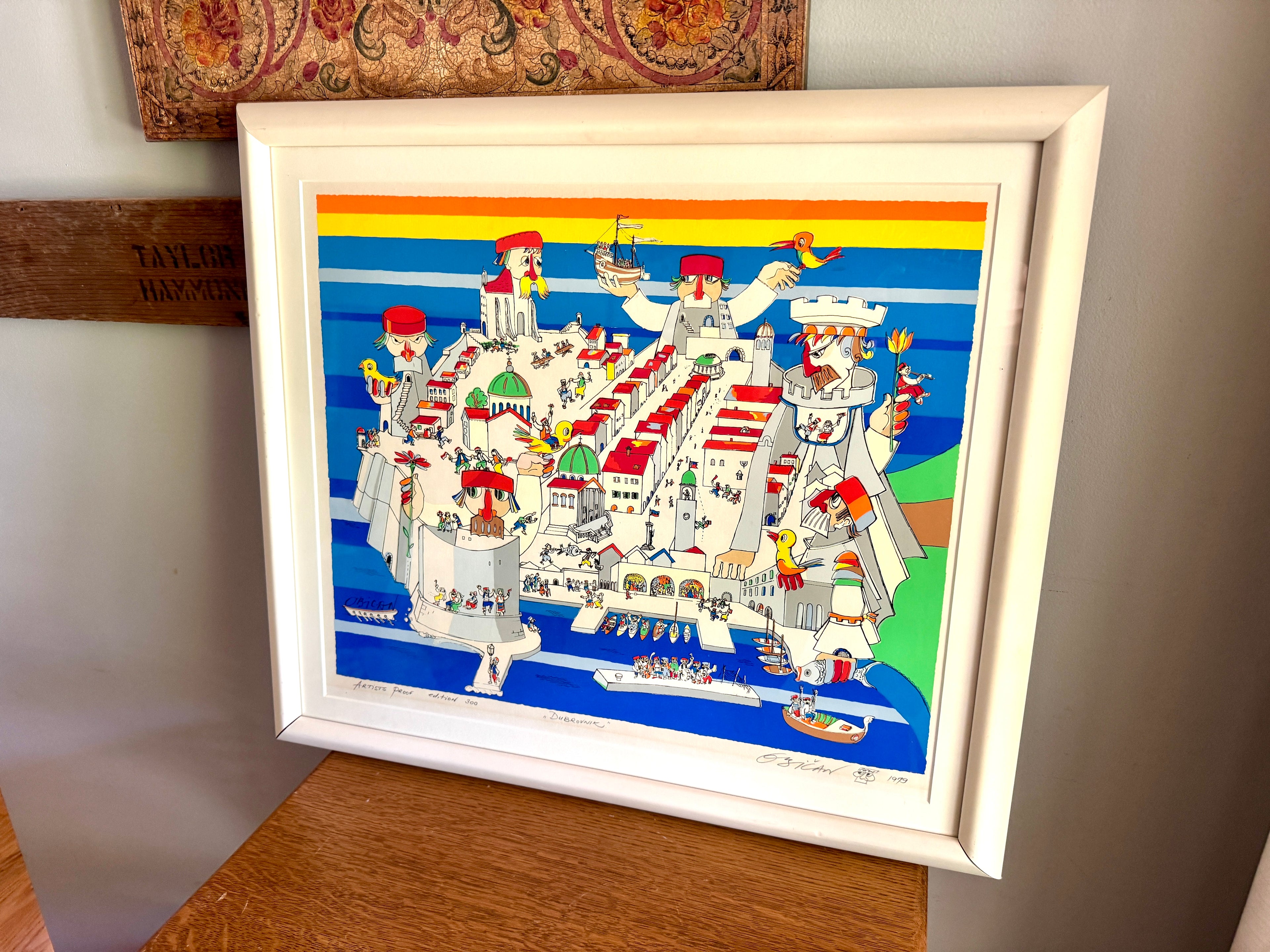 1979 JOVAN OBICAN Artist Proof Hand Signed-Dubrovnik City Scene Serigraph Art