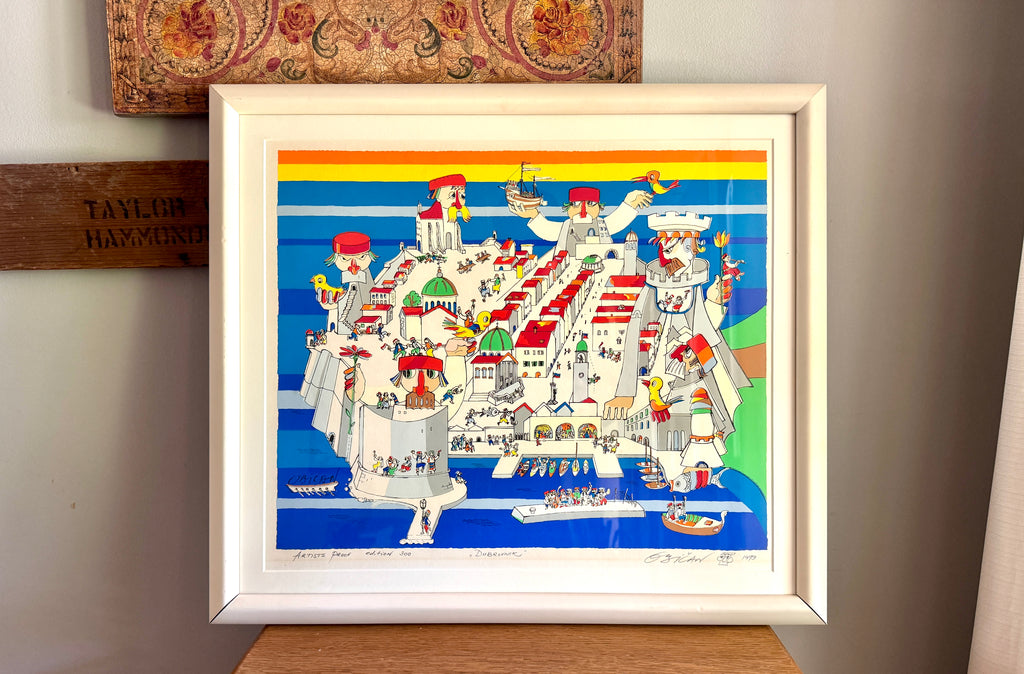 1979 JOVAN OBICAN Artist Proof Hand Signed-Dubrovnik City Scene Serigraph Art