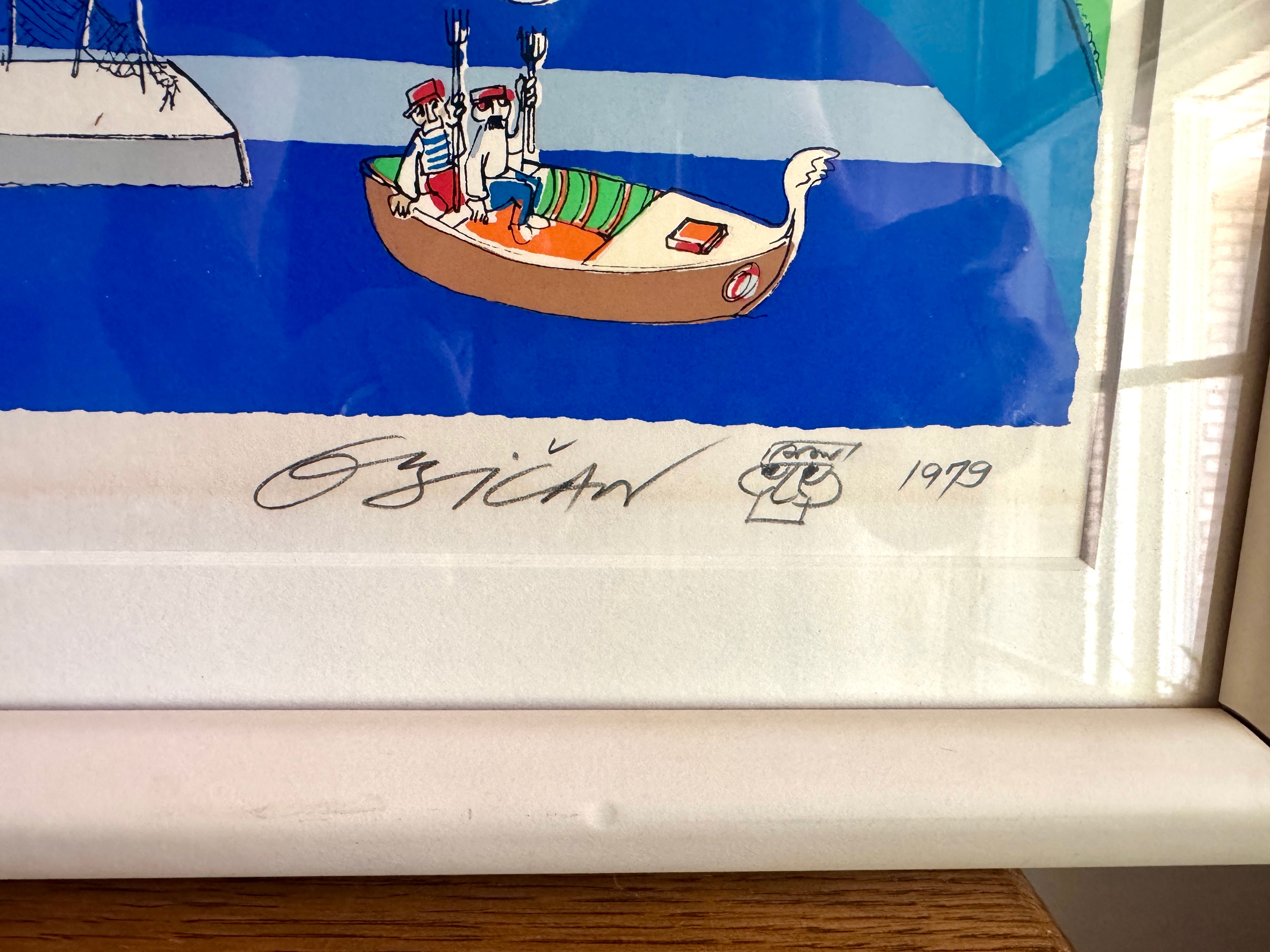 1979 JOVAN OBICAN Artist Proof Hand Signed-Dubrovnik City Scene Serigraph Art