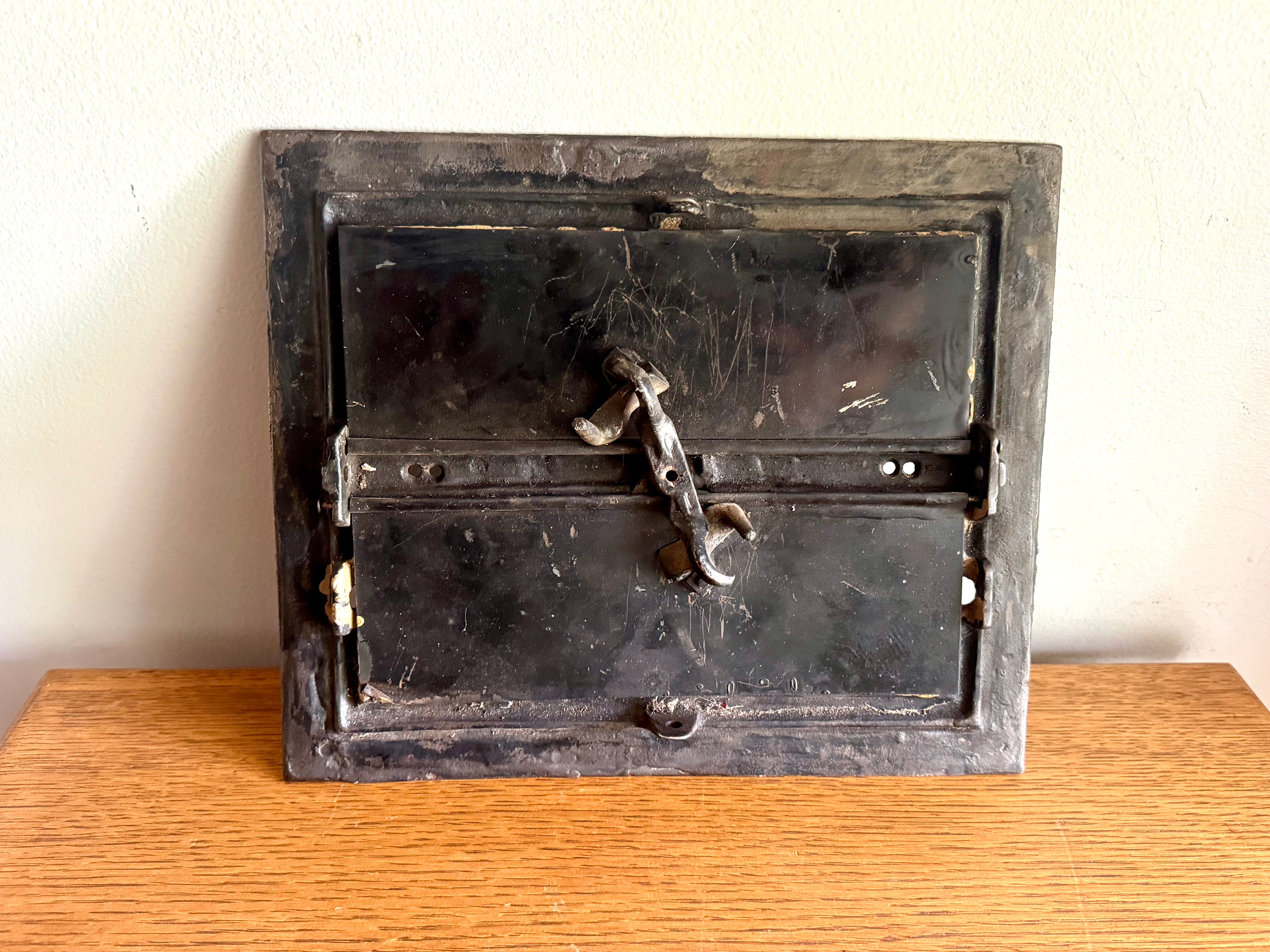 Antique Cast Iron Floor Register Cover | Distressed Lattice Syle Cast Iron Floor Vent Cover | Salvaged Decorative Grate Vent Cover