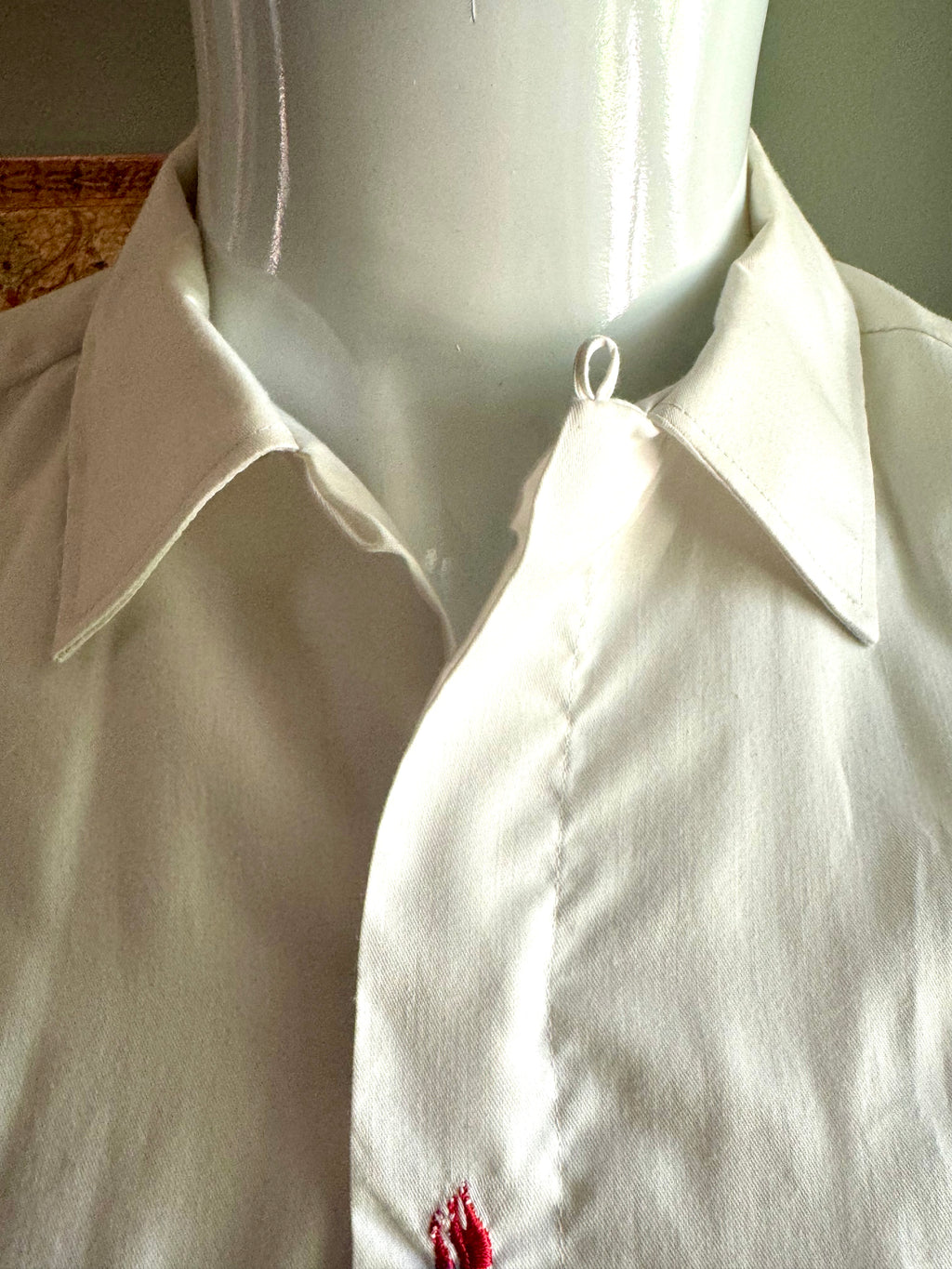 Vintage Pepsi Cola Bowling Club Shirt | White and Red 50's Bowling Shirt | Hilton Bowling Shirt (M) June Hicks Shirt | Chain Stitched Shirt