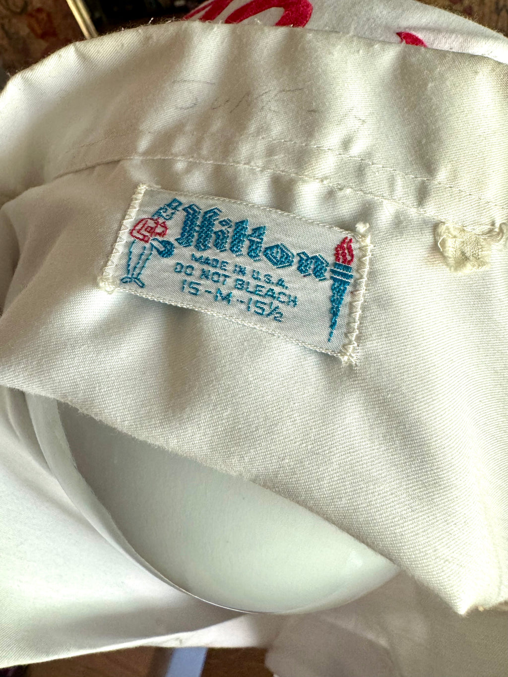 Vintage Pepsi Cola Bowling Club Shirt | White and Red 50's Bowling Shirt | Hilton Bowling Shirt (M) June Hicks Shirt | Chain Stitched Shirt