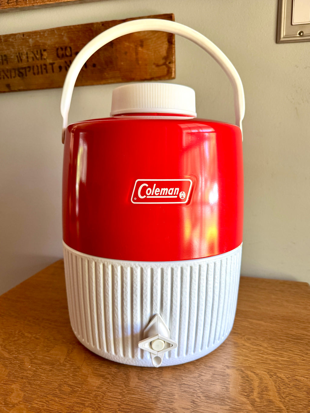 Vtg Coleman 2 Gallon Insulated Water Cooler with Spigot, Water Jug, Sporting Event, Camping