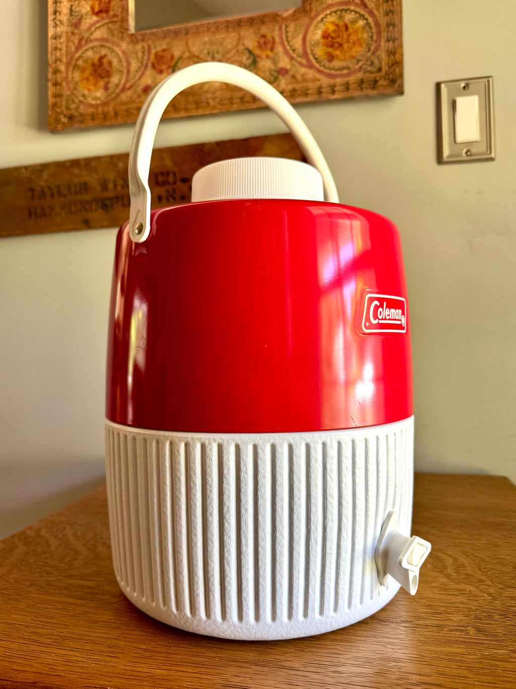 Vtg Coleman 2 Gallon Insulated Water Cooler with Spigot, Water Jug, Sporting Event, Camping