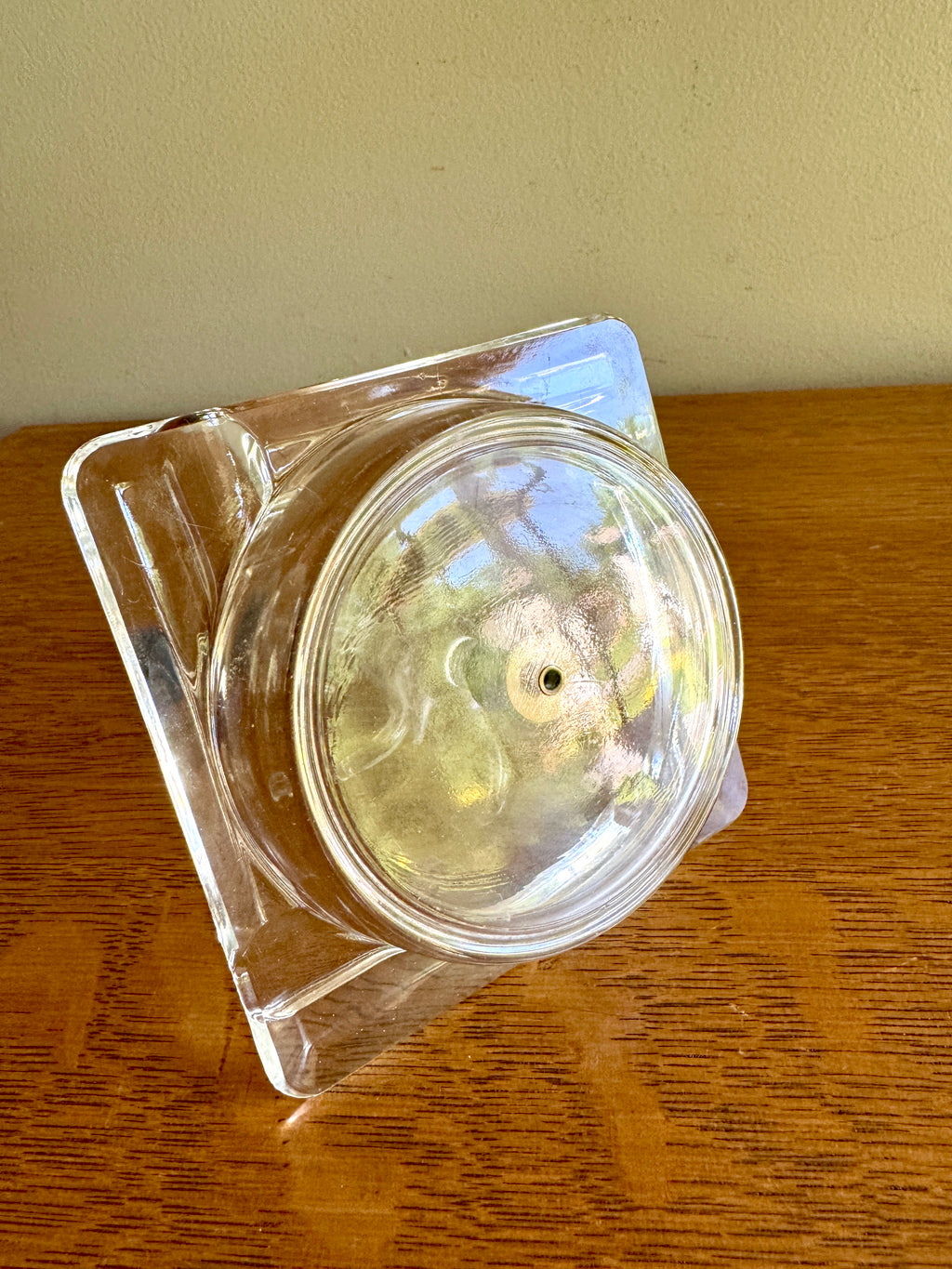 Vtg Blown Glass Figural Ashtray ~ Top Hat Figural Folk Art Blown Glass Ashtray