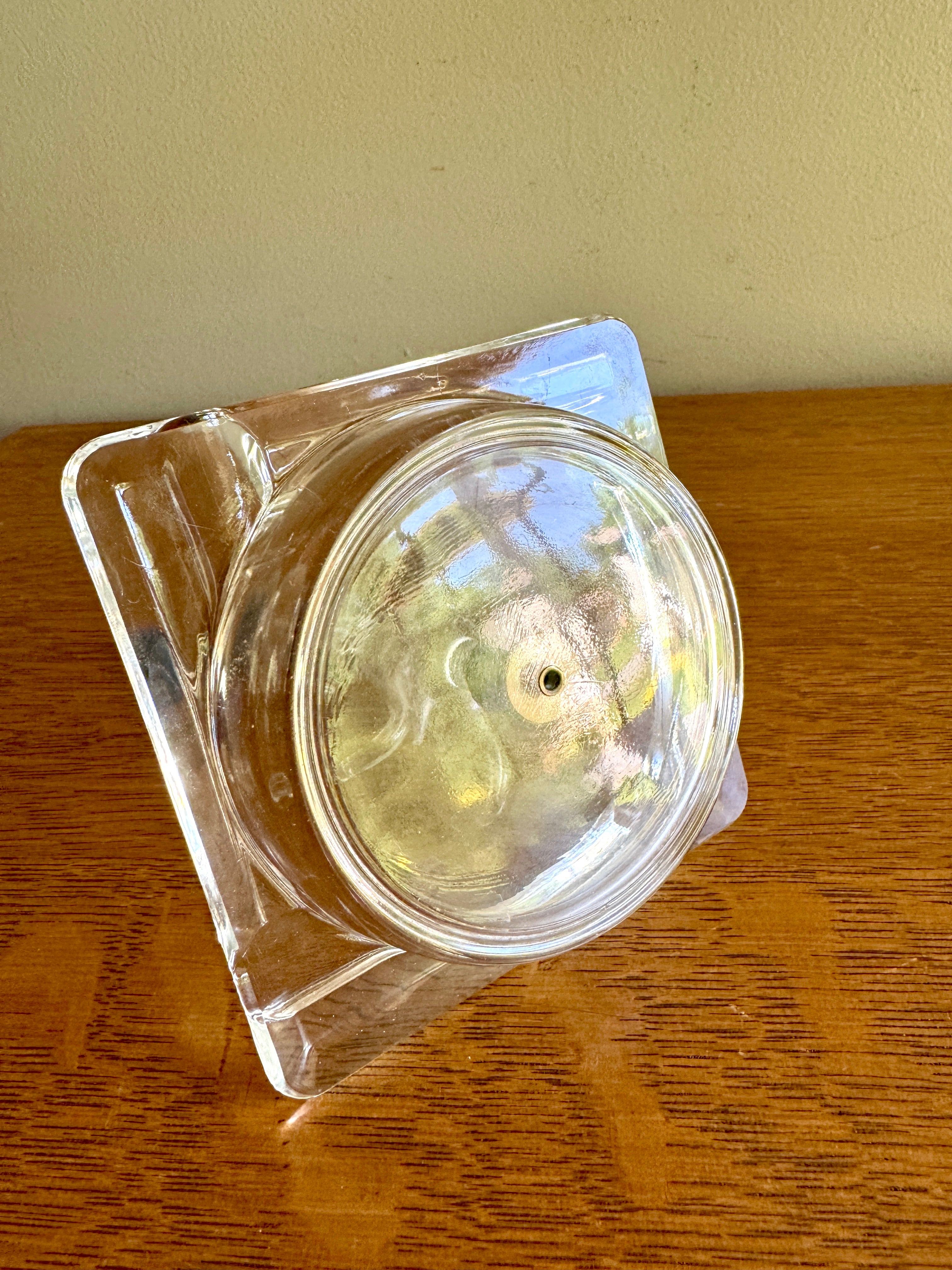 Vtg Blown Glass Figural Ashtray ~ Top Hat Figural Folk Art Blown Glass Ashtray