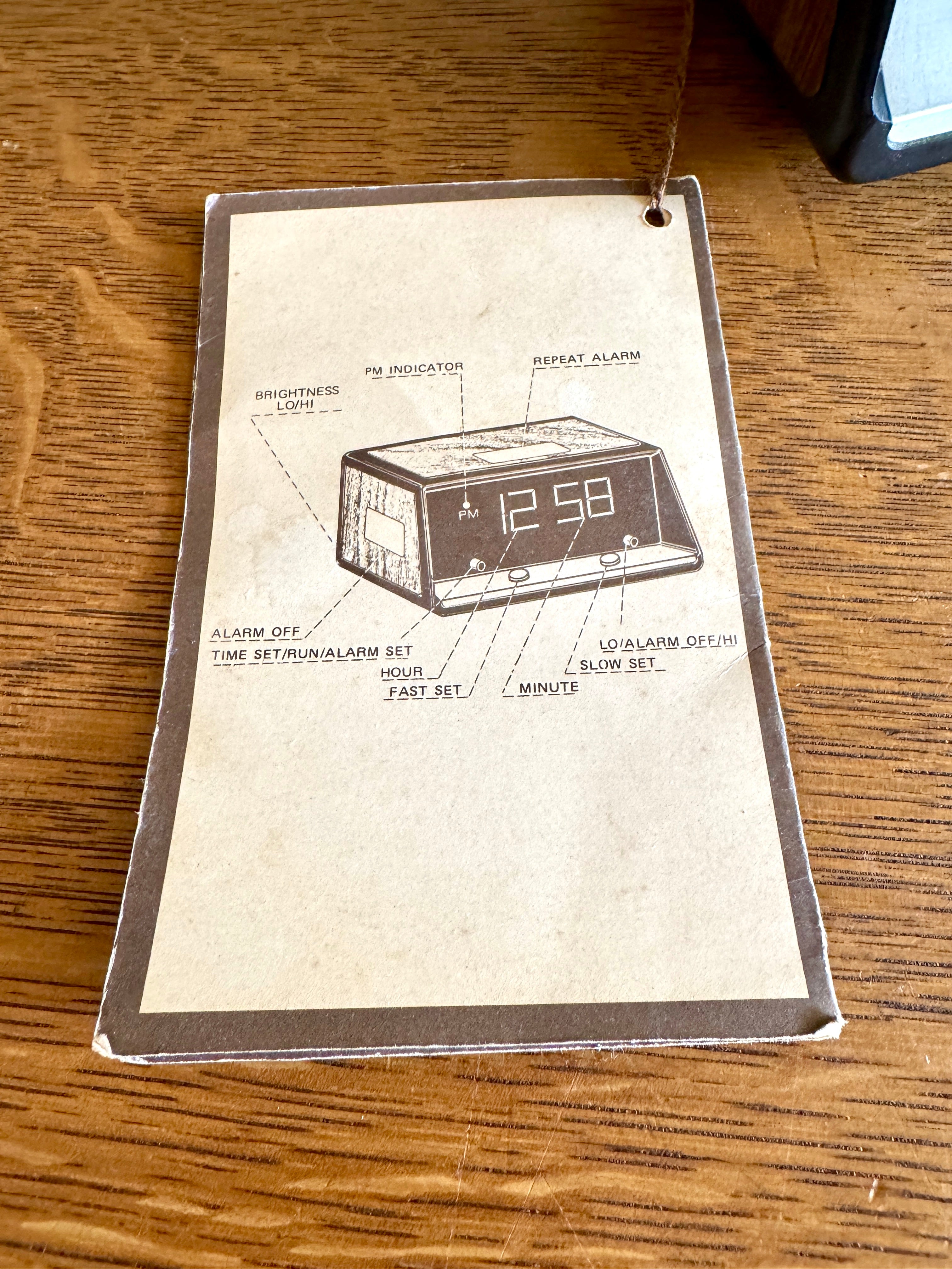 Vtg 1970s Sears Roebuck "Tradition" Digital Alarm Clock ~ Model 7196 Solid State Woodgrain Alarm Clock