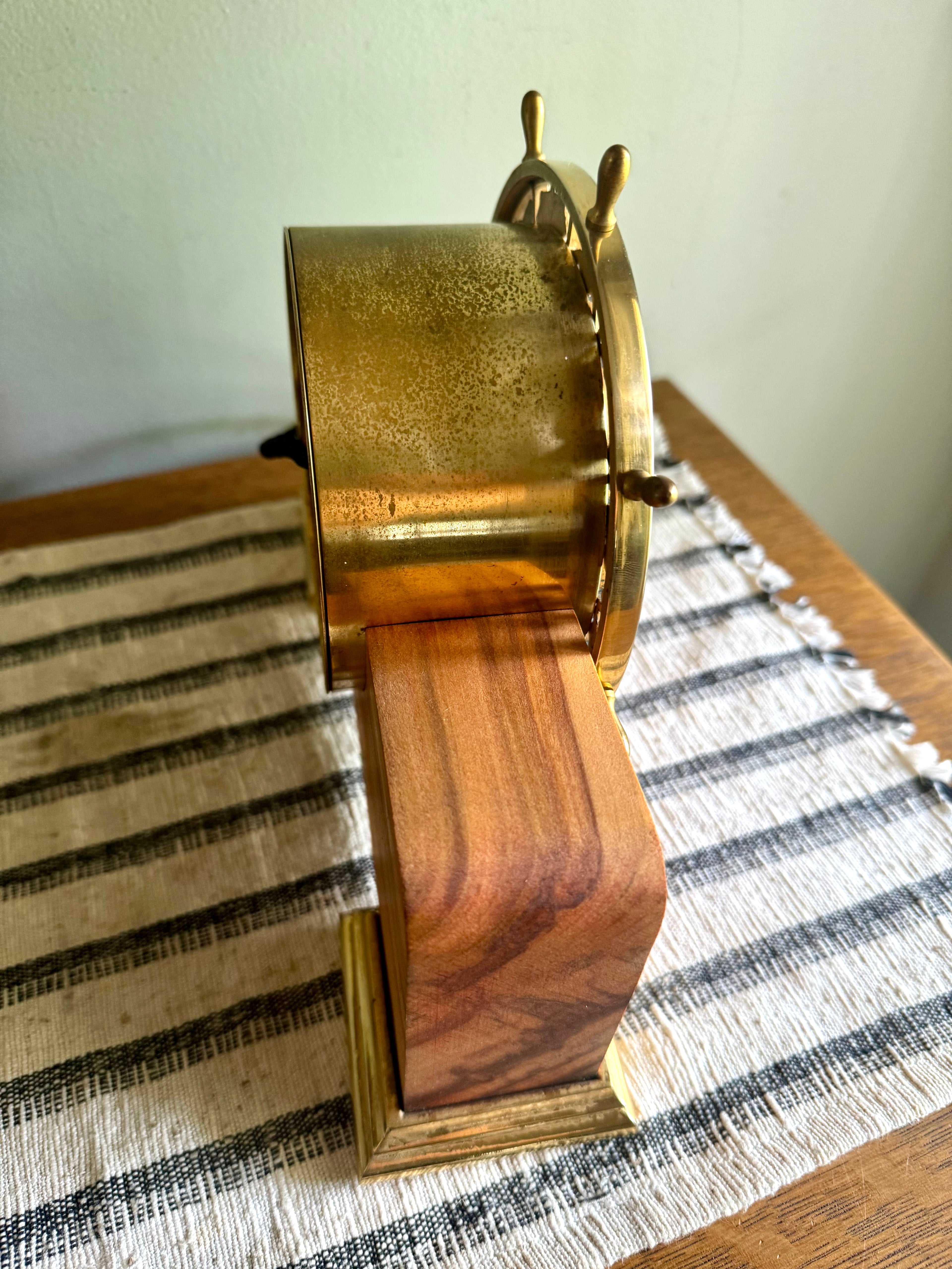 Vintage Nautical Zodiac Electric Clock | Master Crafters "Rudder" Electric Clock | Ship's Wheel Clock | Sessions MCM Nautical Zodiac Clock