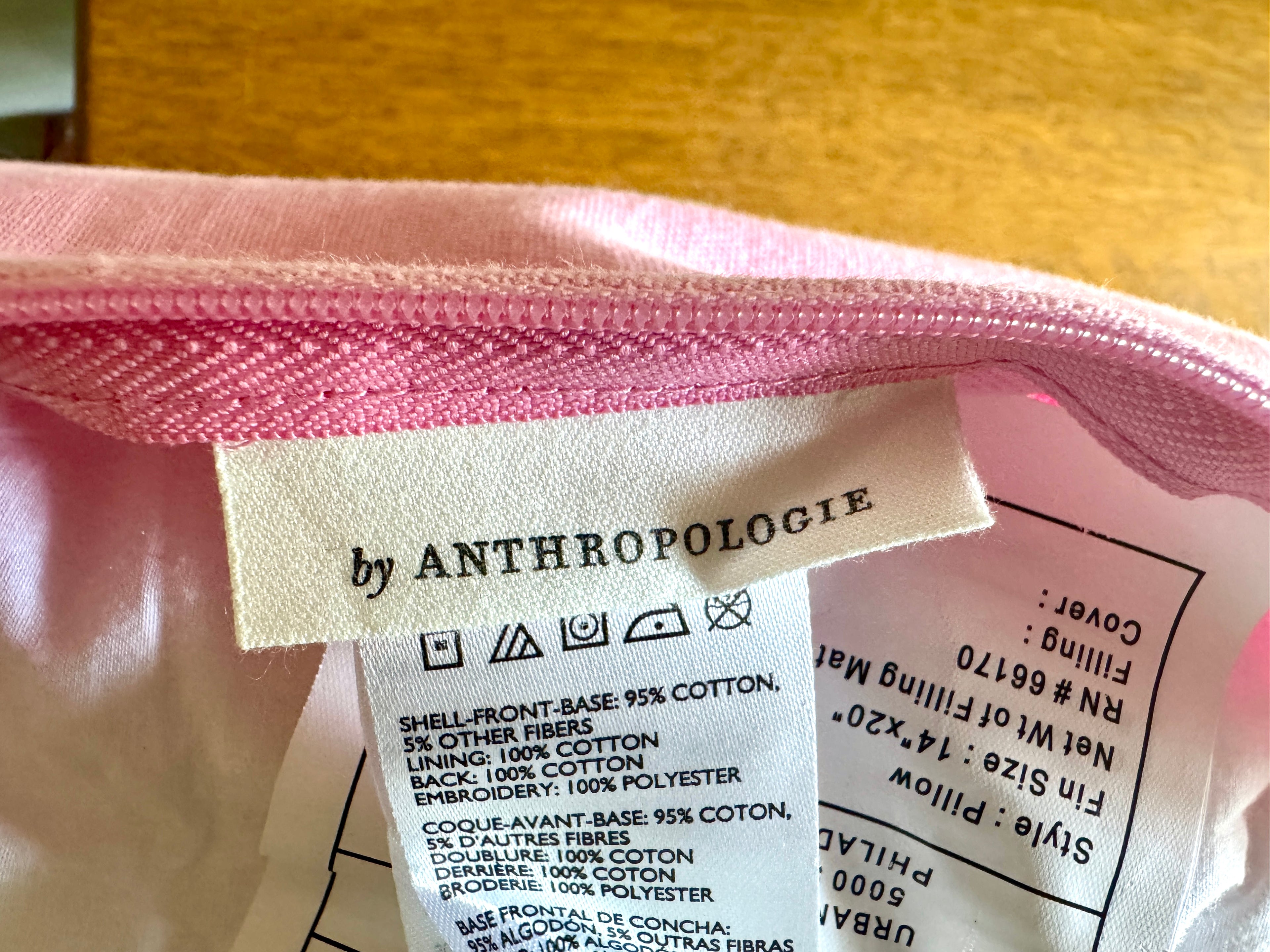 Anthropology Ace Cotton Embroidered Needlepoint Pillow In Burgundy & Pink